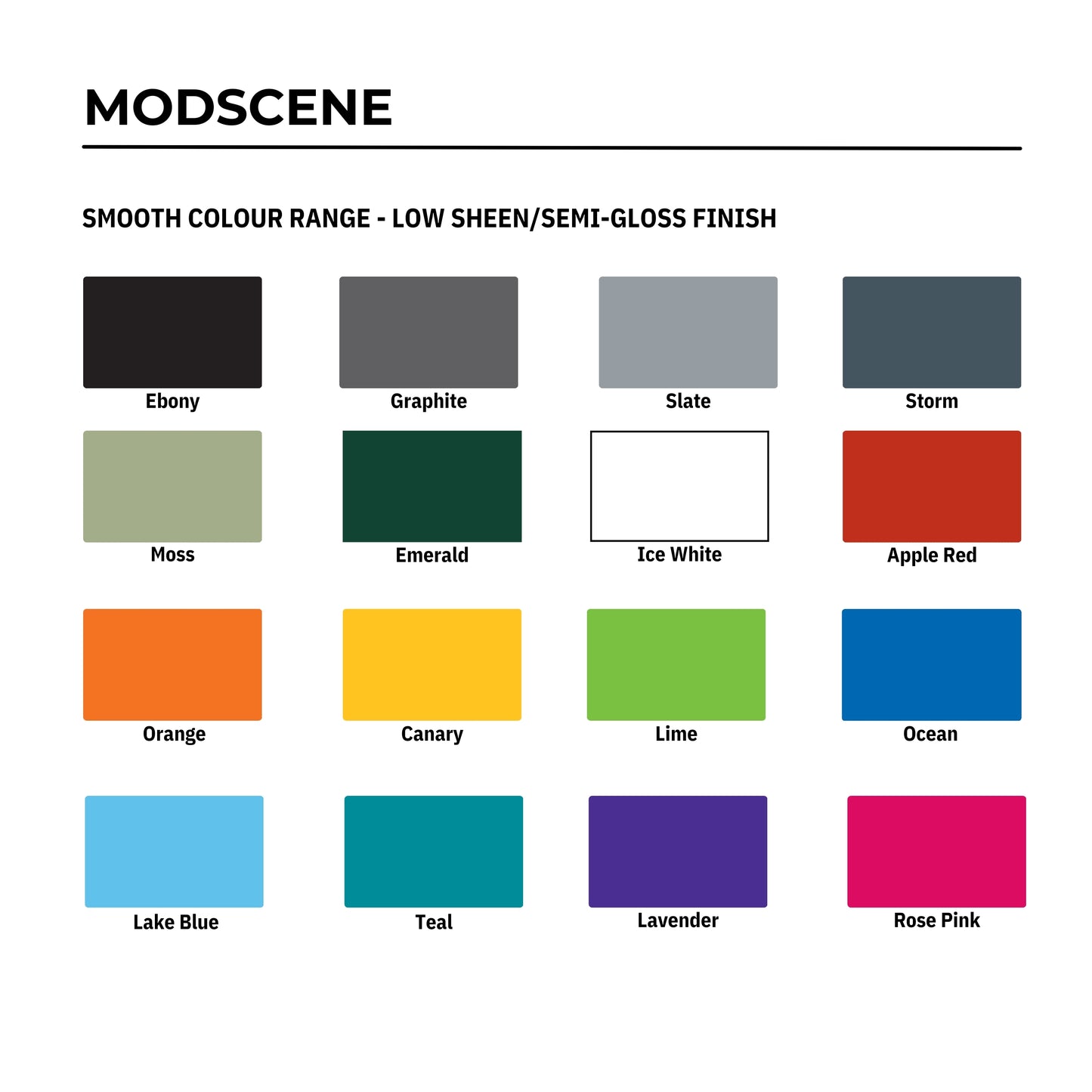 Modscene Colour Samples