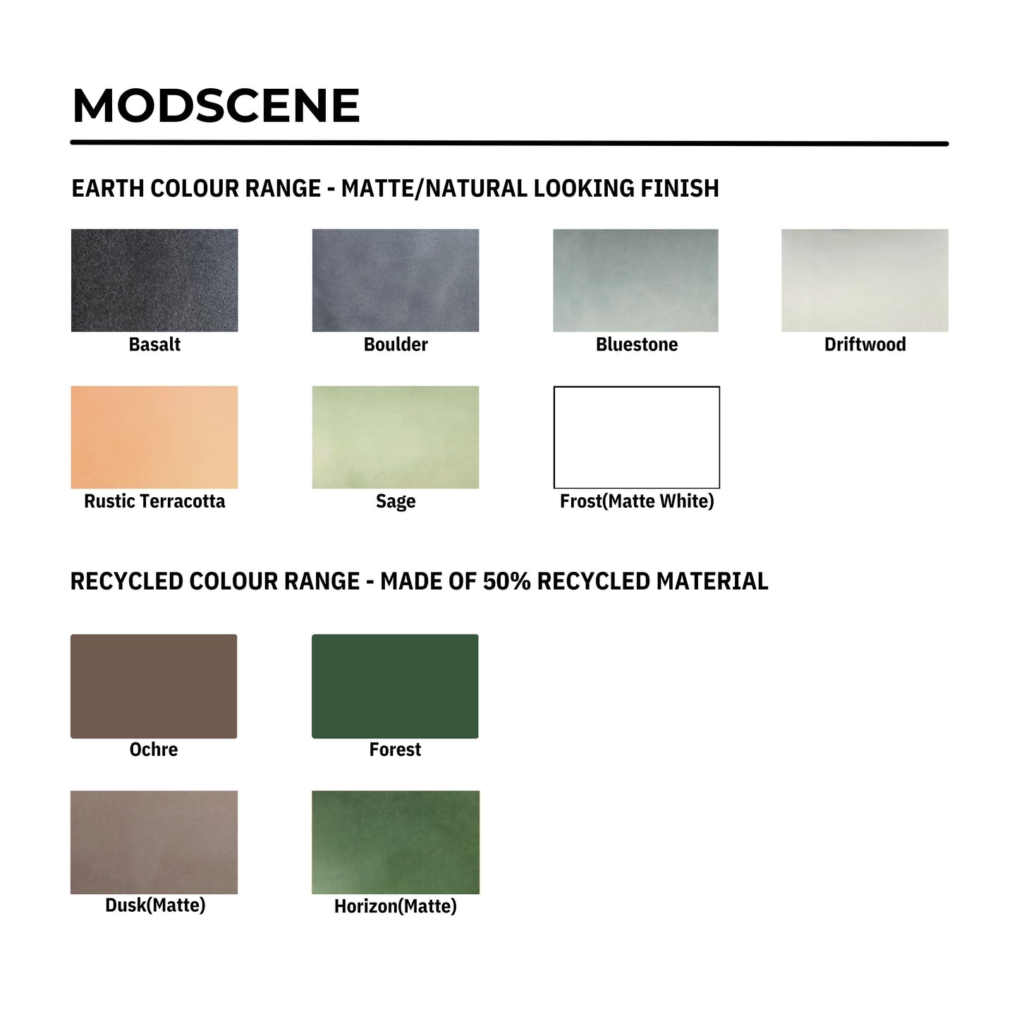 Modscene Colour Samples
