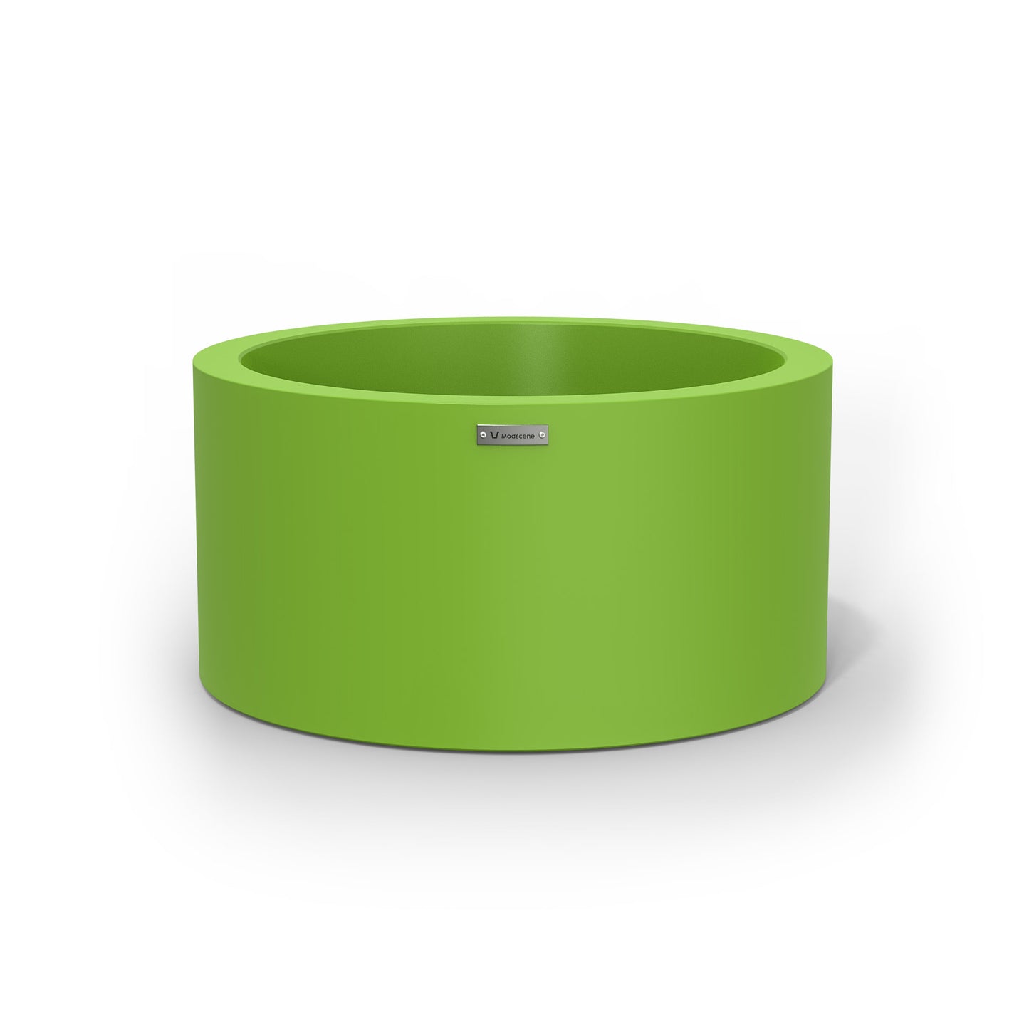 A cylinder shaped pot planter in green made by Modscene New Zealand.