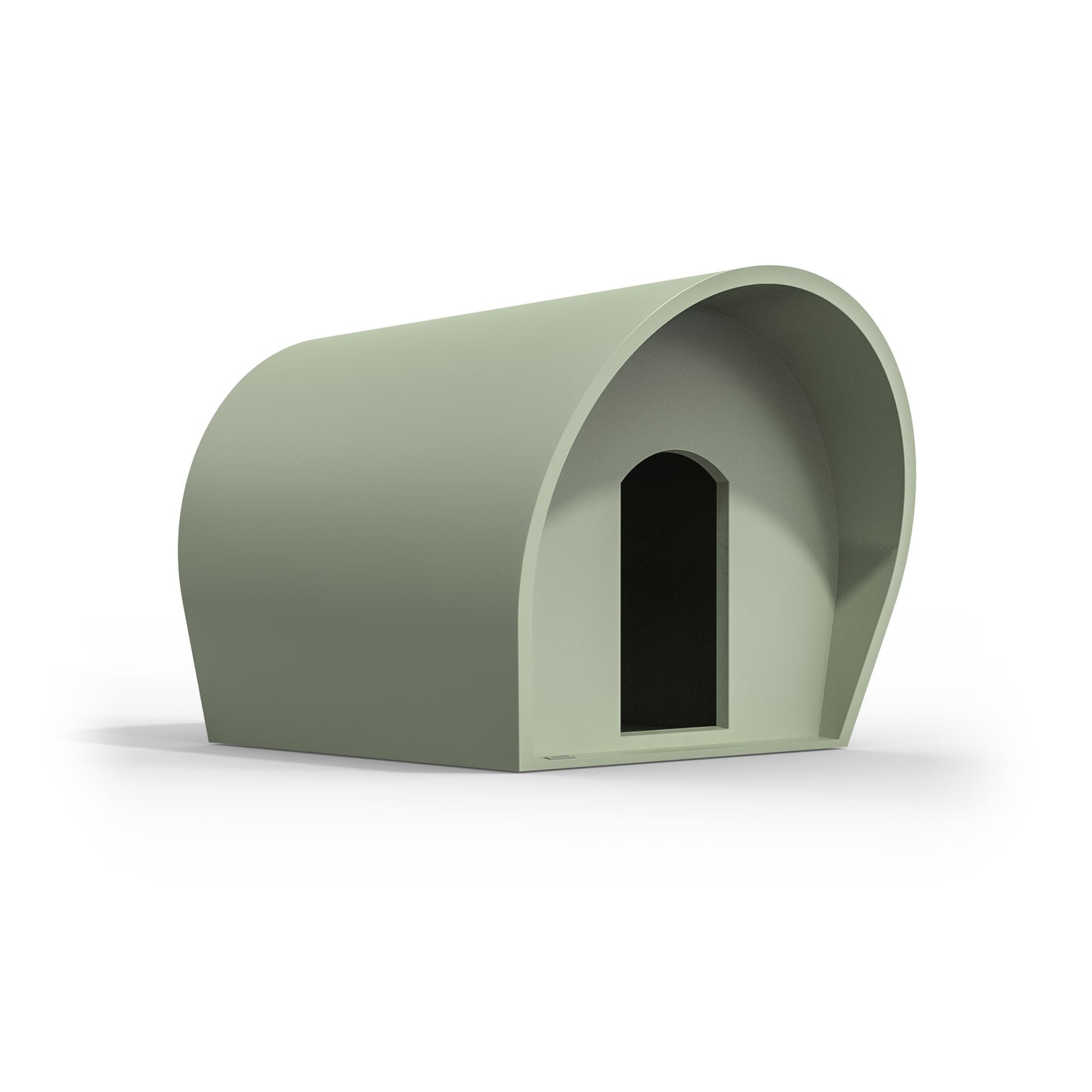 A pastel green dog kennel made by Modscene. NZ made dog kennels.
