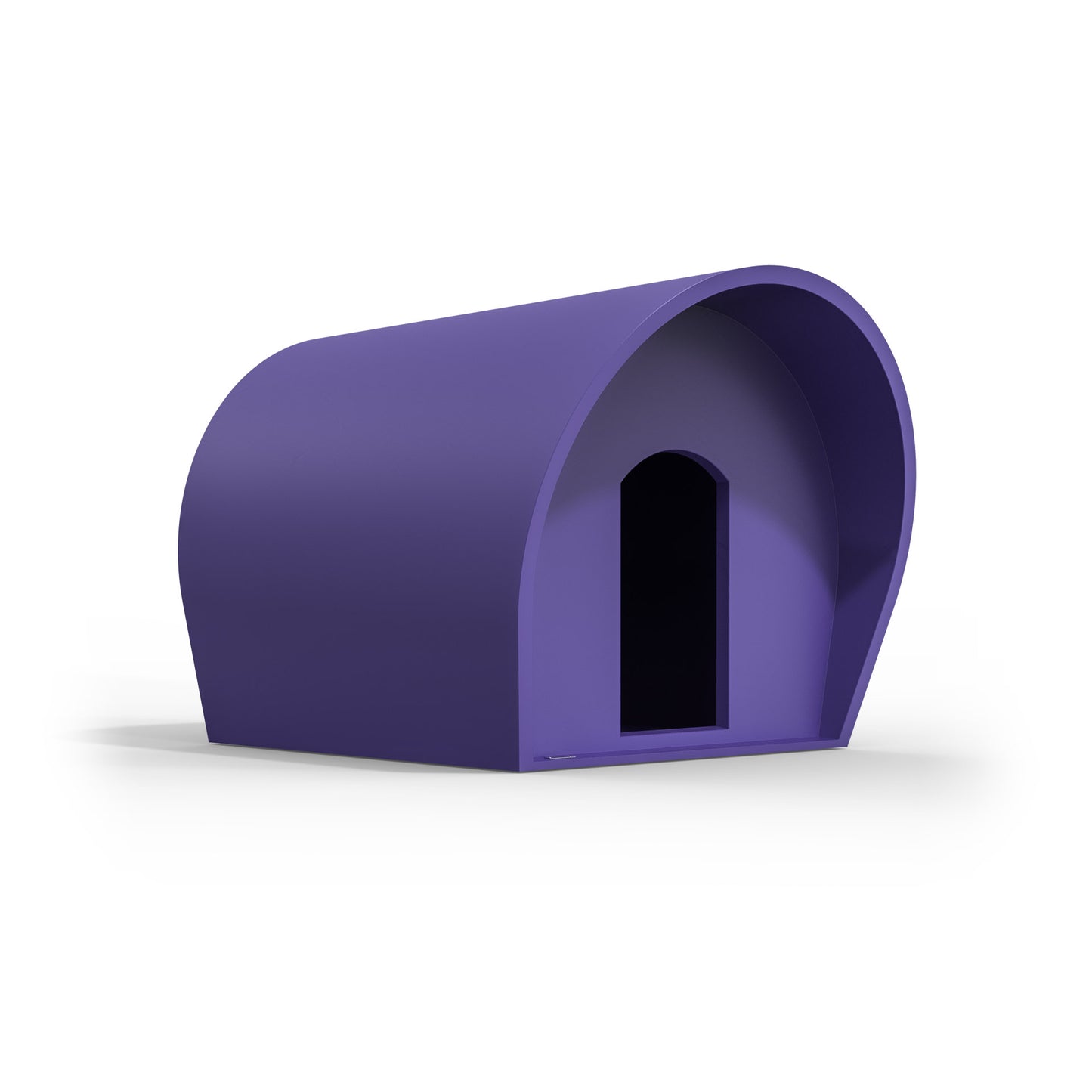 A purple medium-sized dog kennel made by Modscene. NZ made dog kennels.