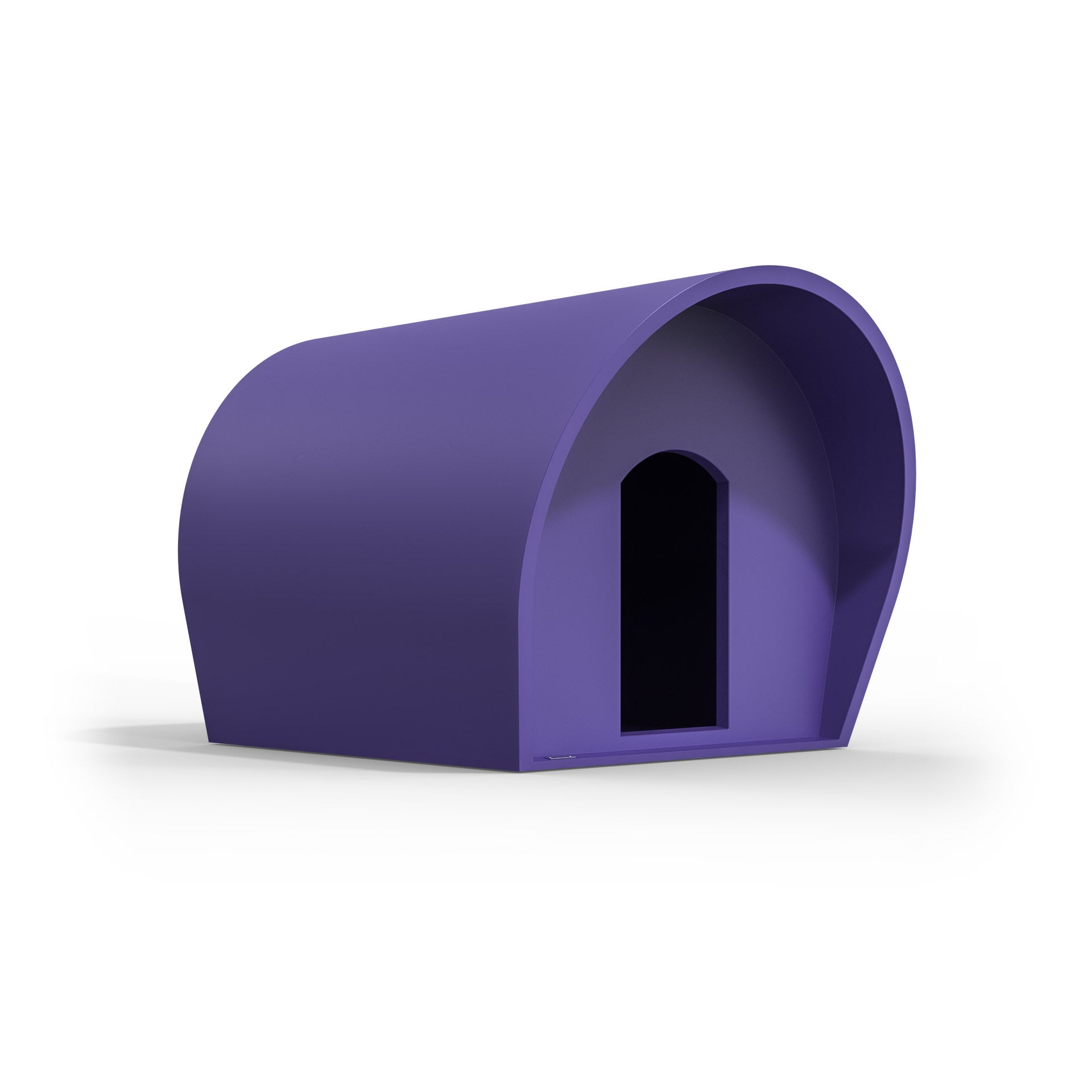 A purple medium-sized dog kennel made by Modscene. NZ made dog kennels.