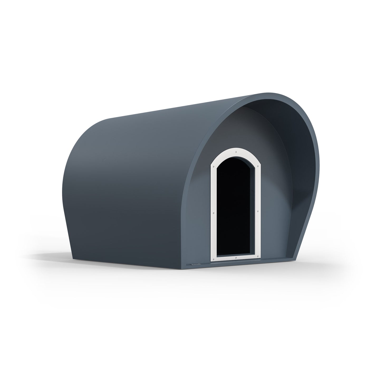 A large Modscene dog kennel in a dark blue colour. NZ made dog kennels.