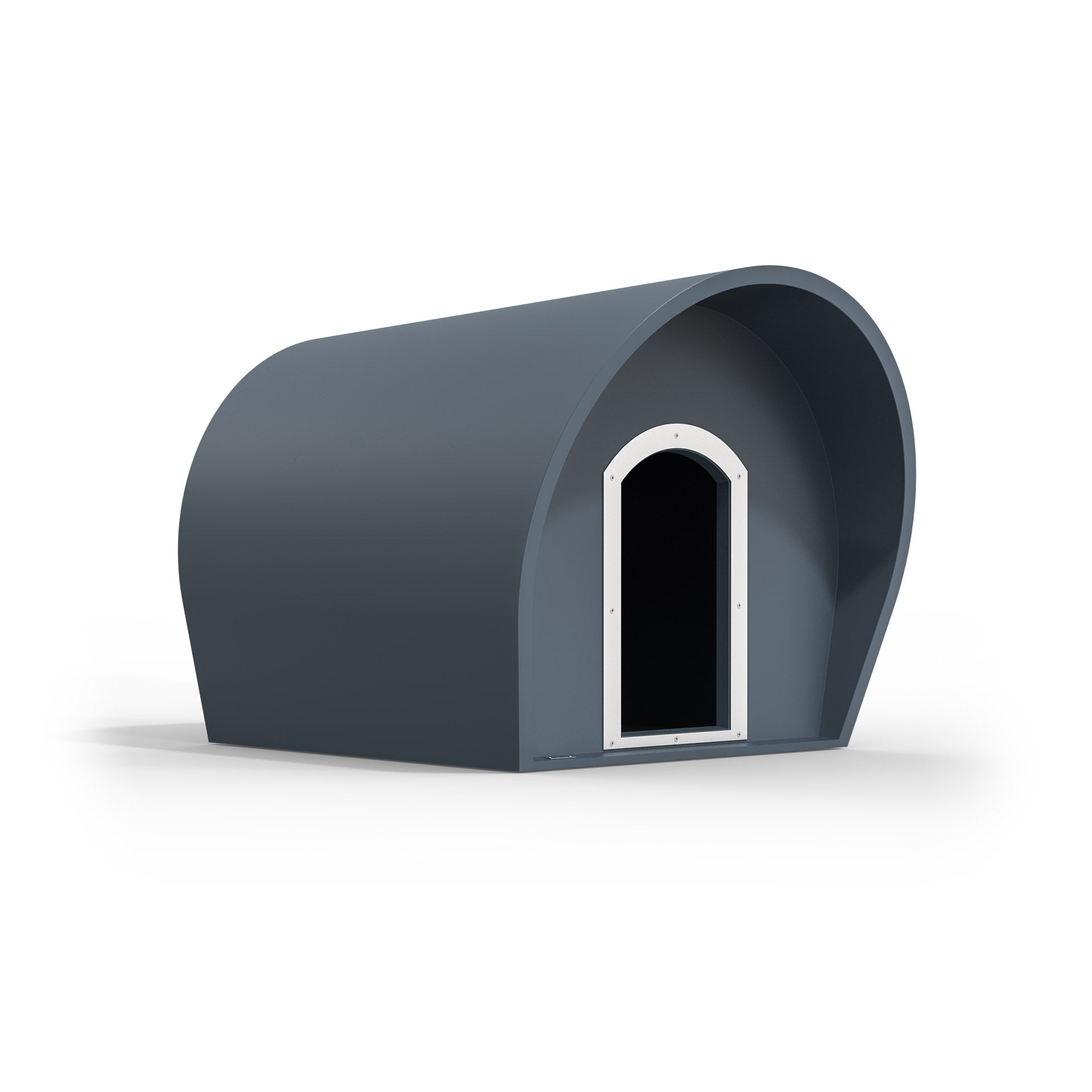A large Modscene dog kennel in a dark blue colour. NZ made dog kennels.