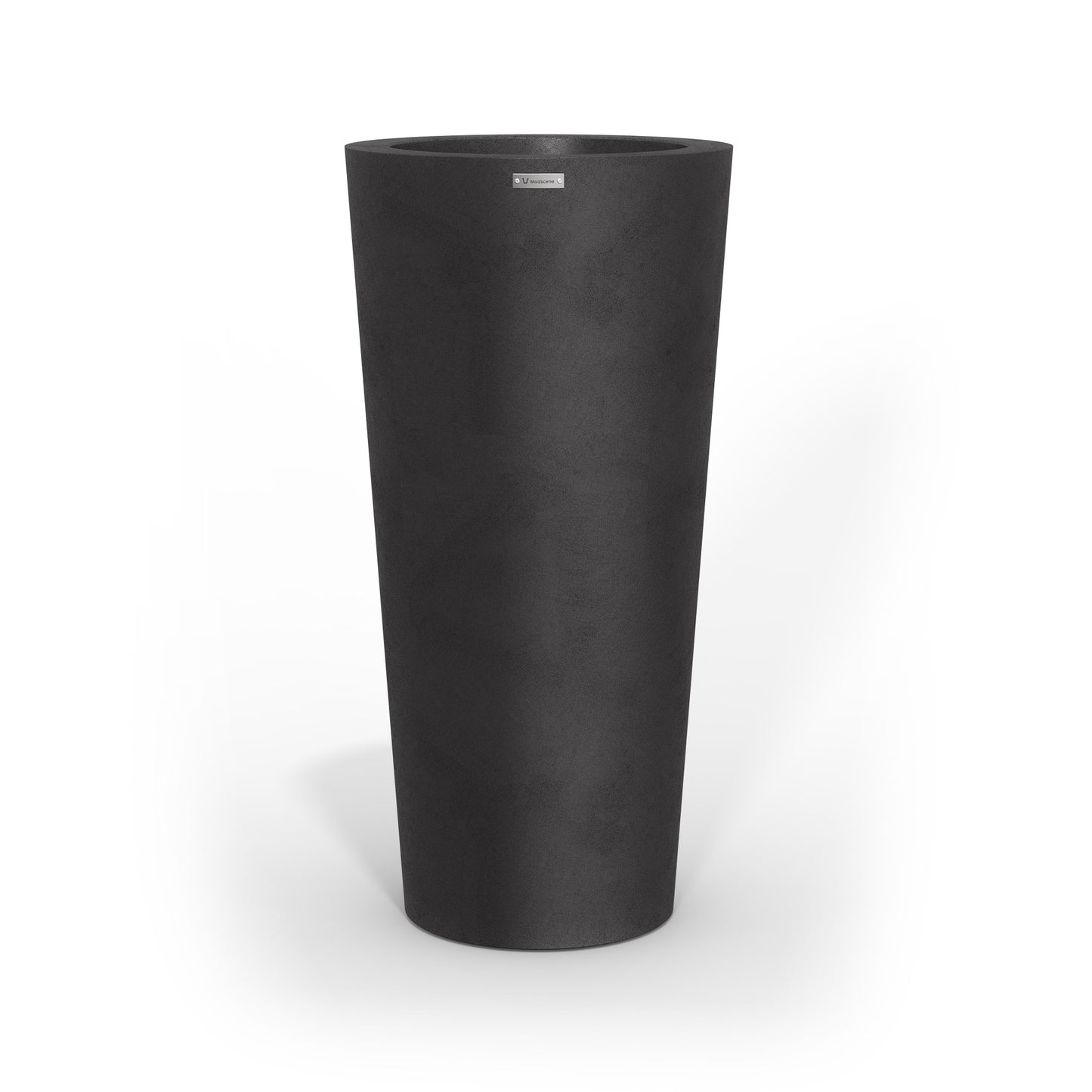 A tall Modscene planter pot in a matte black colour. NZ made.