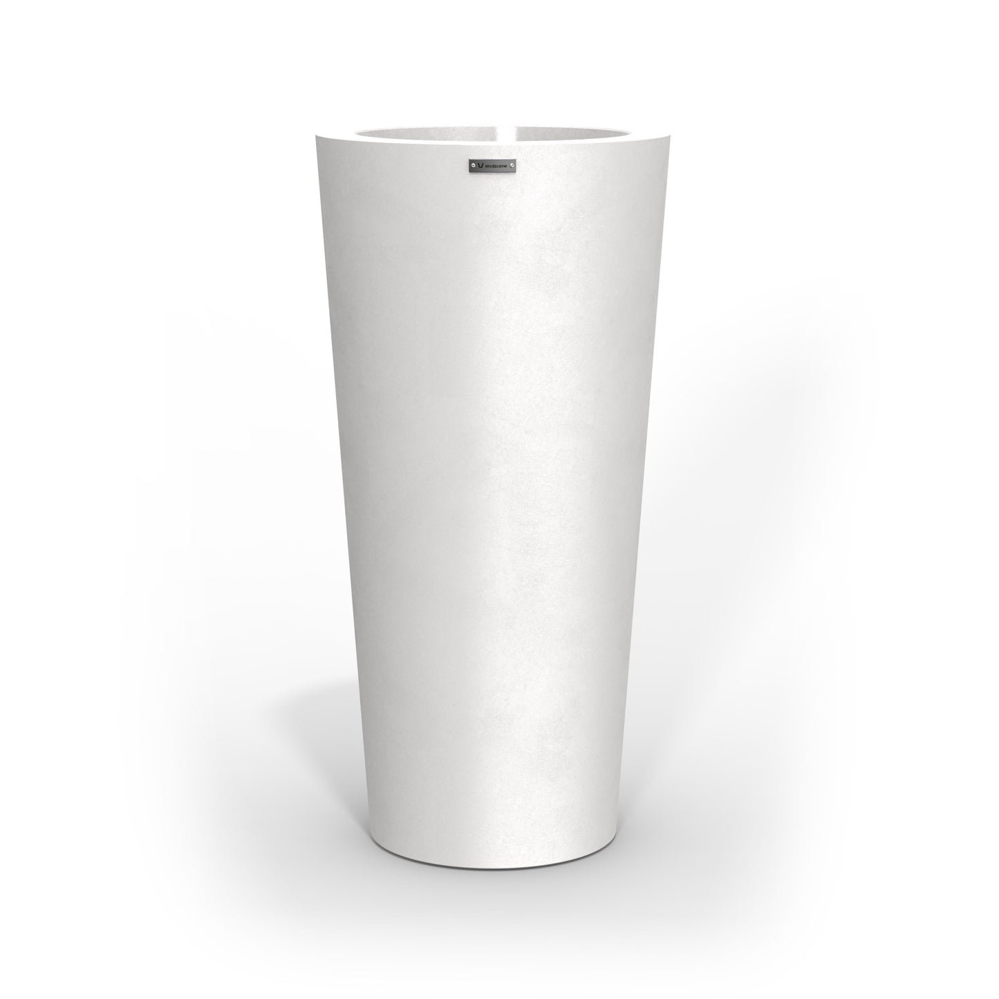 A tall Modscene planter pot in a matte white colour. NZ made.