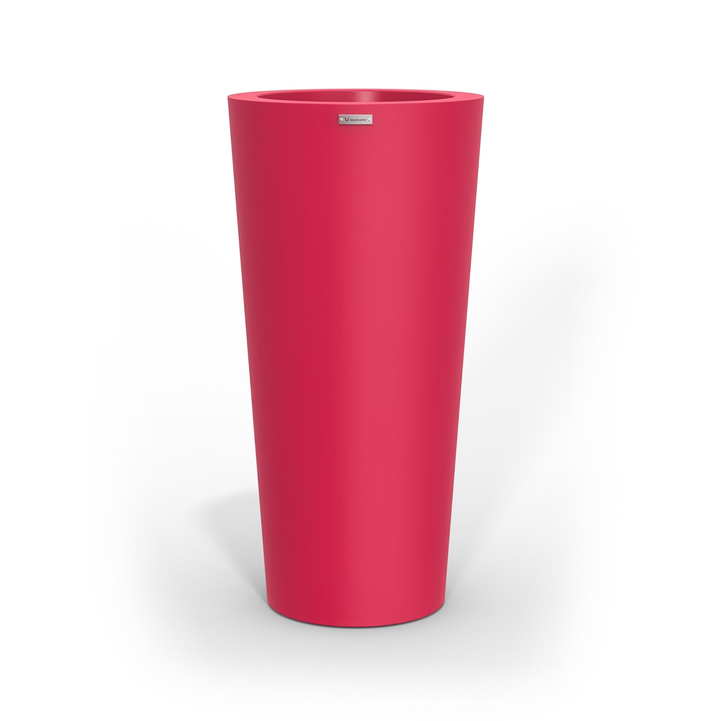 A tall pink planter pot made by Modscene New Zealand.