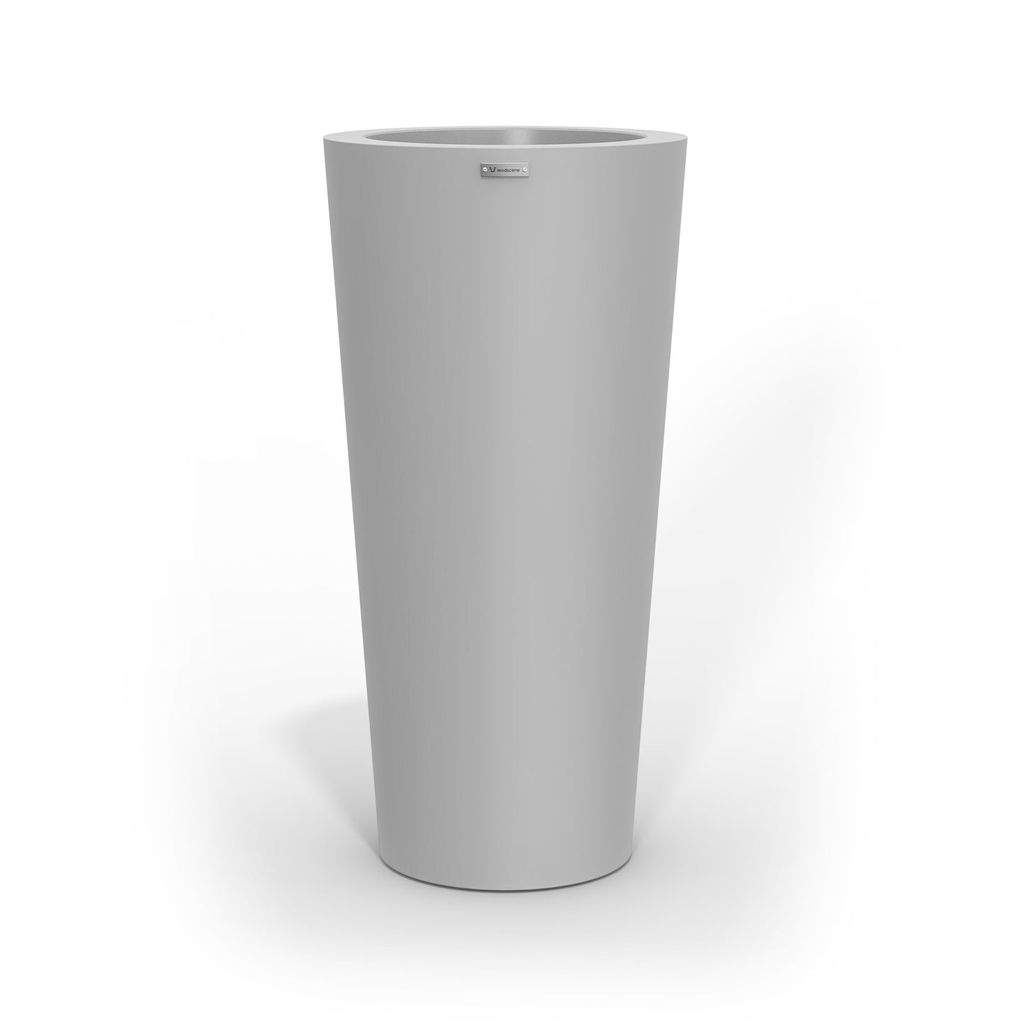 A tall Modscene planter pot in a light grey colour. NZ made.