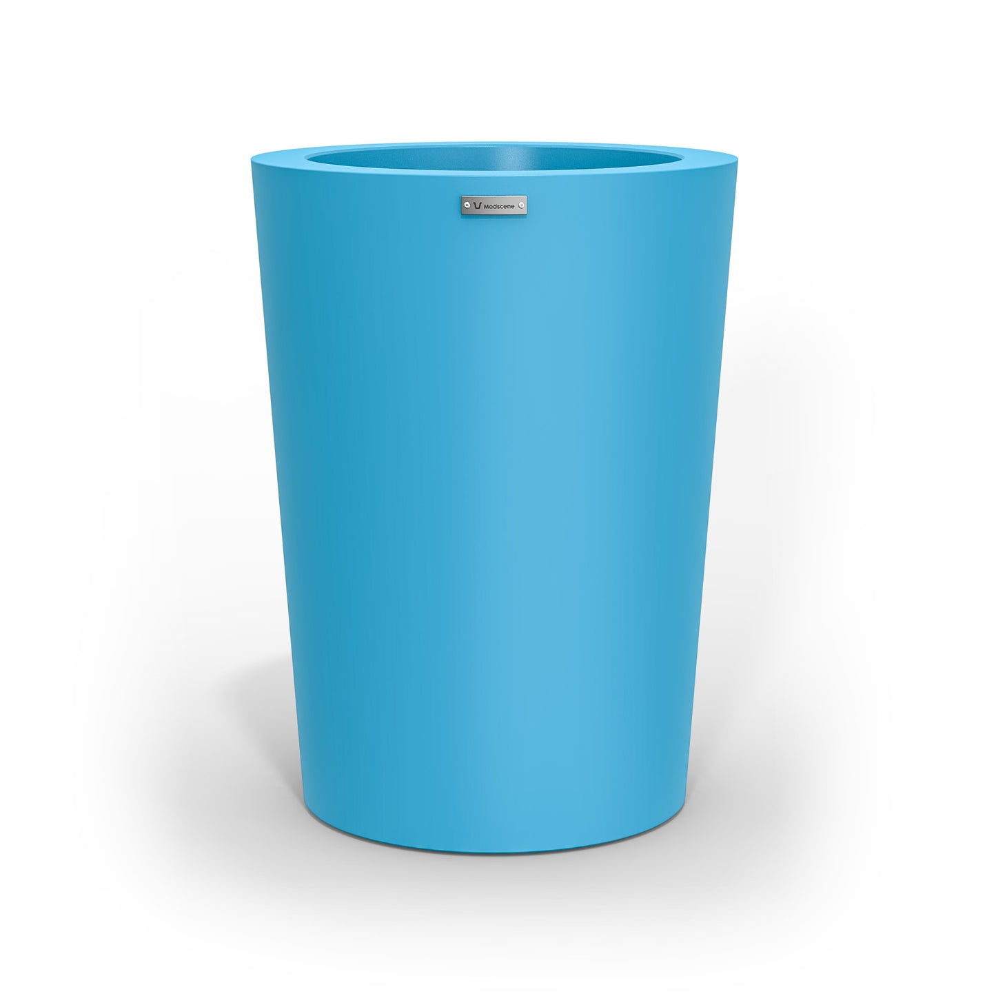 A modern style planter pot in blue. Made by Modscene NZ.