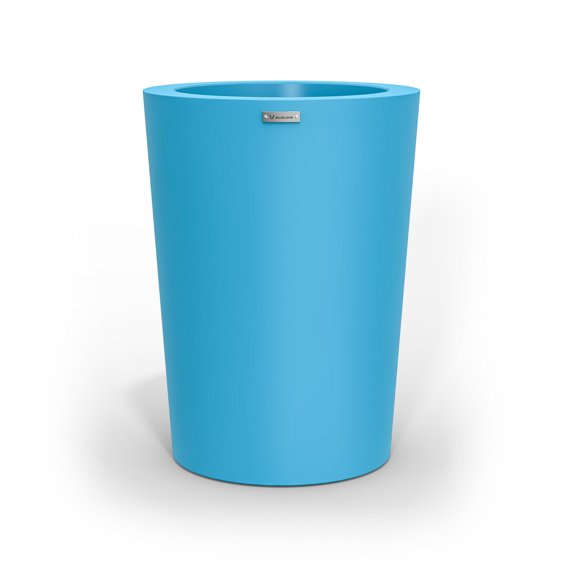 A modern style planter pot in blue. Made by Modscene NZ.