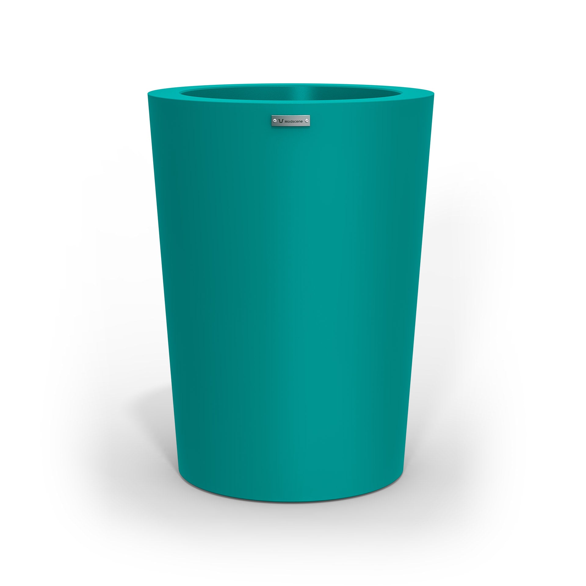 A modern style planter pot in a teal colour. Made by Modscene New Zealand.