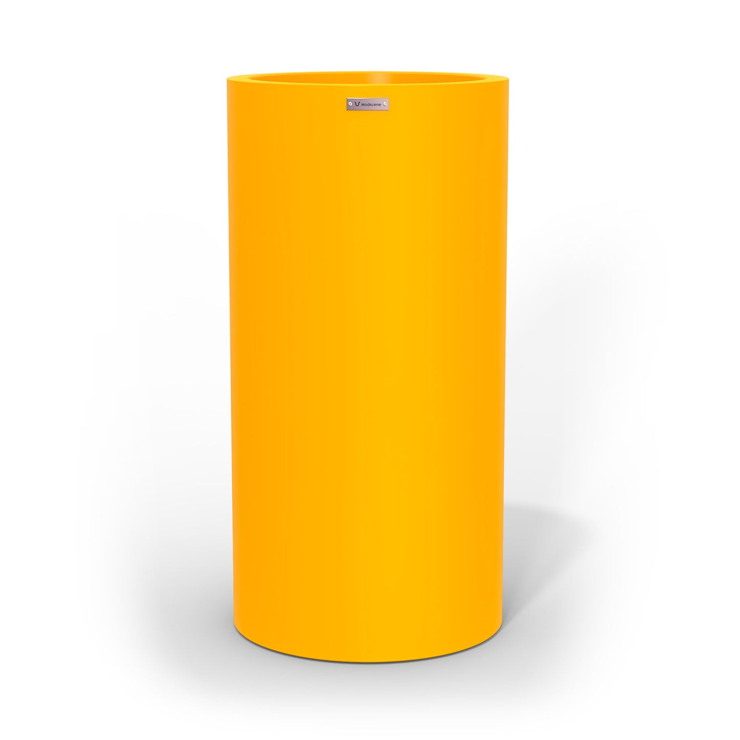 A tall yellow planter pot made by Modscene New Zealand.