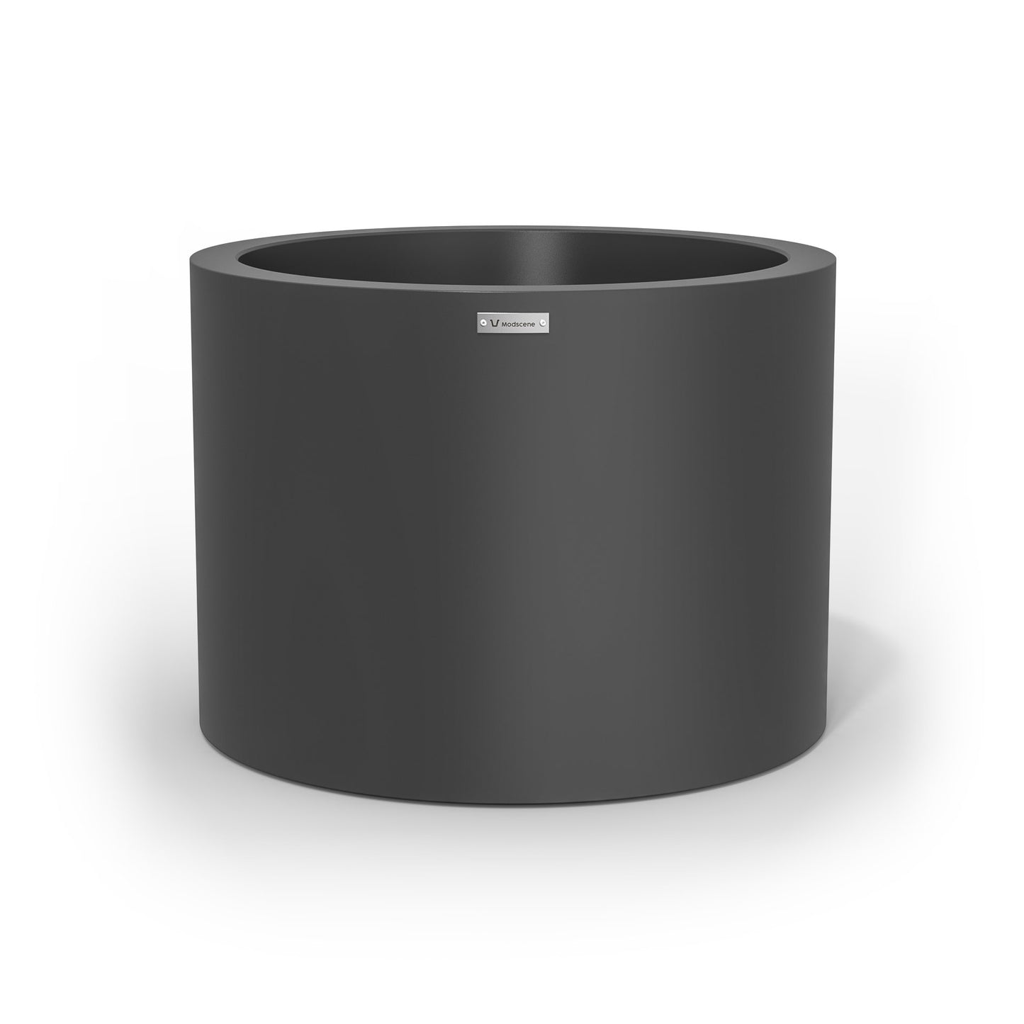A grey Modscene planter pot. Made in NZ