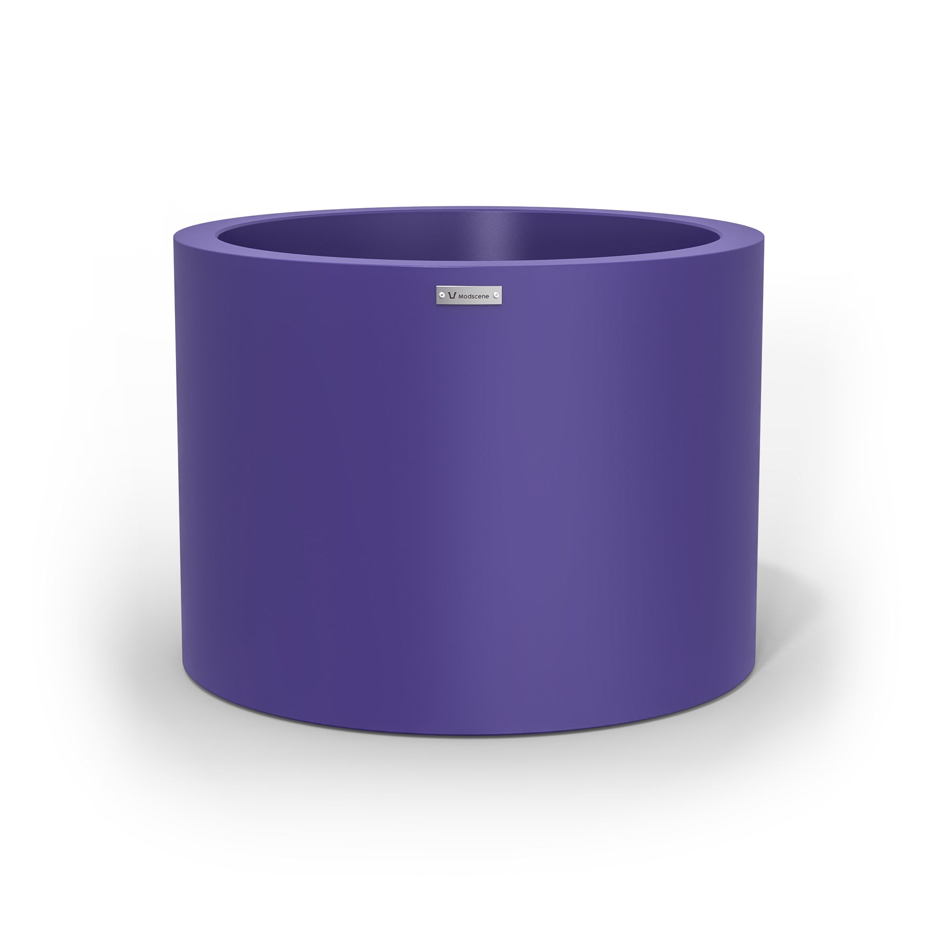 A cylinder shaped pot planter in purple made by Modscene NZ.
