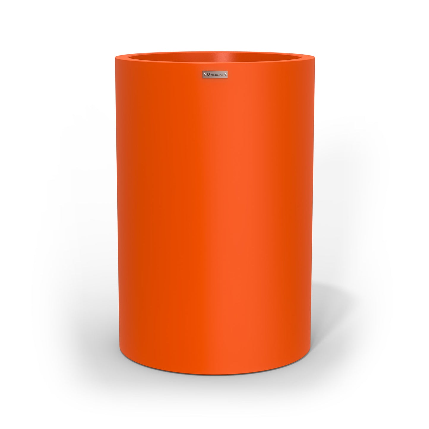 Large Modscene cylinder shaped planter pot in a orange colour. NZ made.