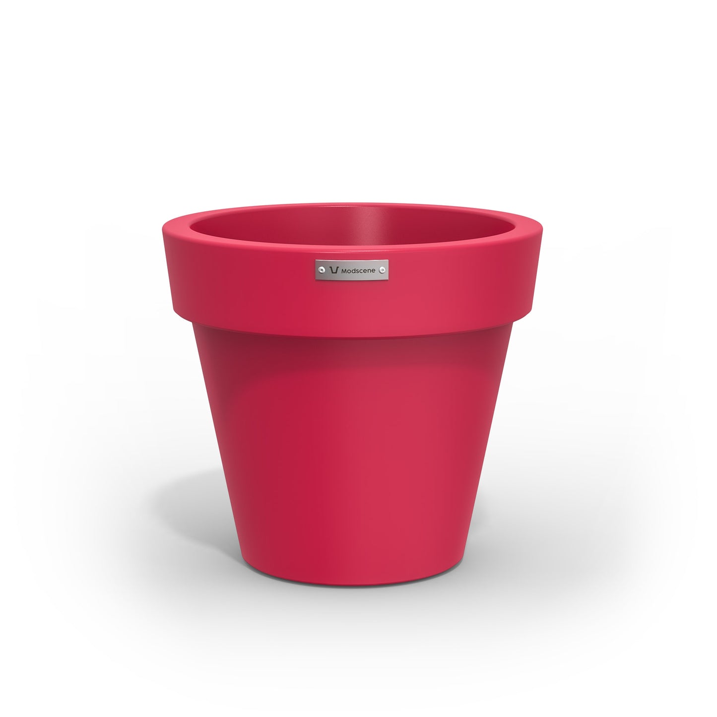Small Modscene plastic planter pot in a pink colour. NZ made.