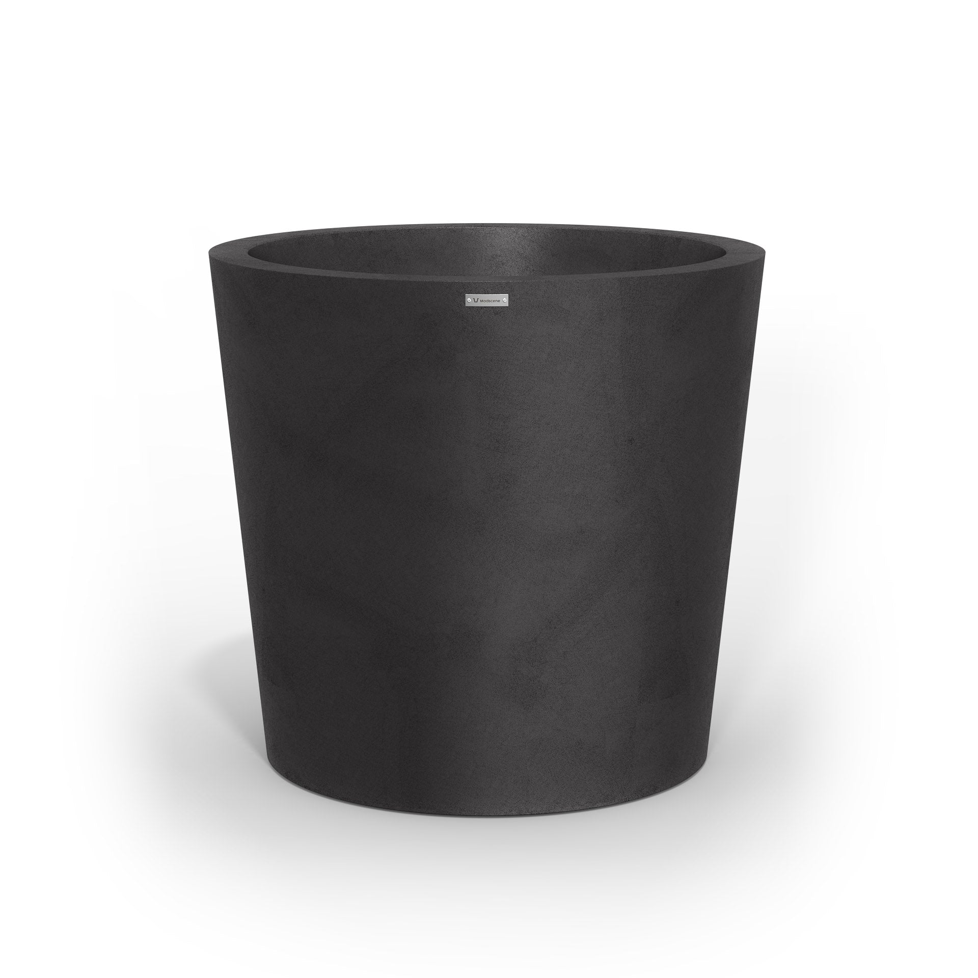 A large Modscene pot planter in matte black. NZ made.