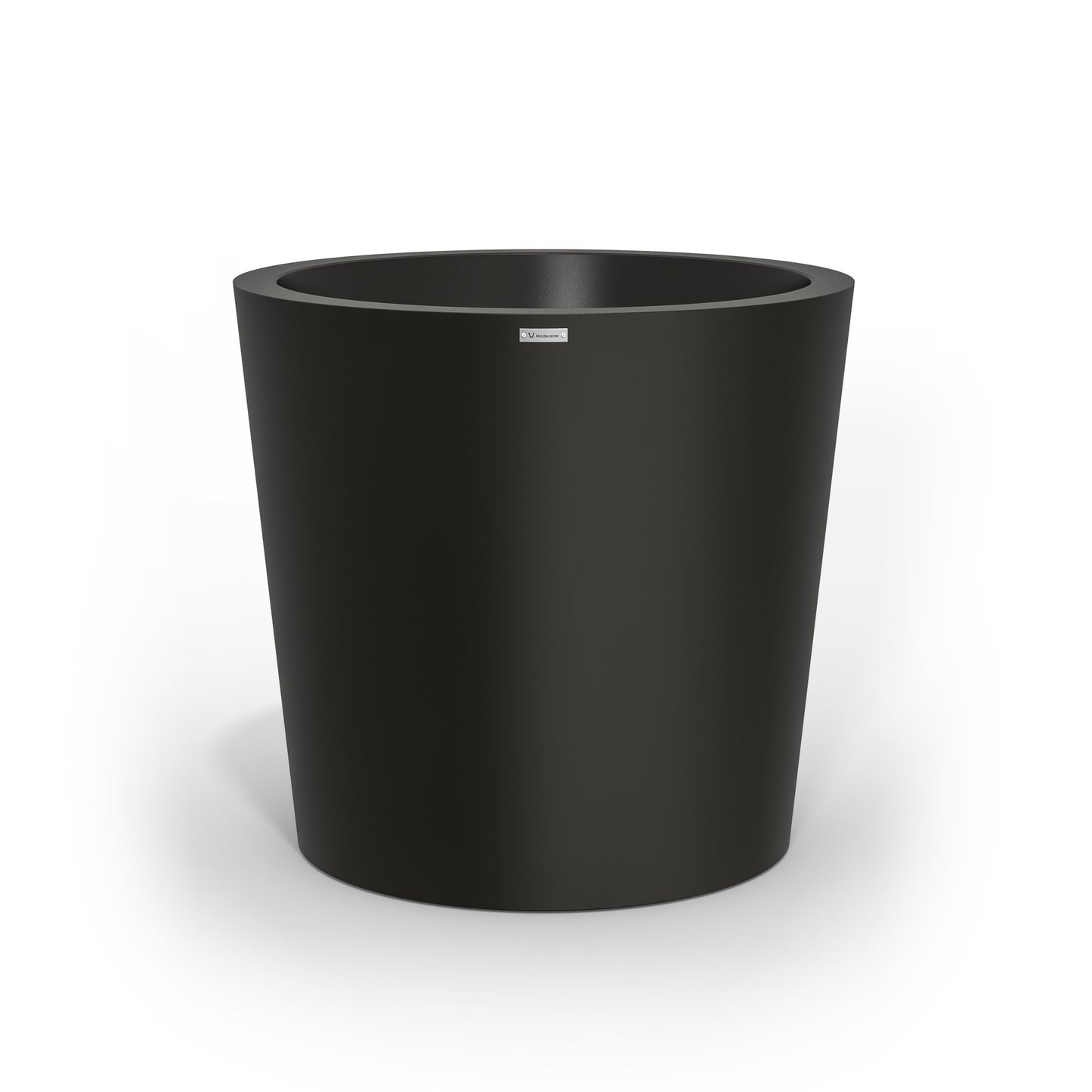 A large black pot planter made by Modscene New Zealand.