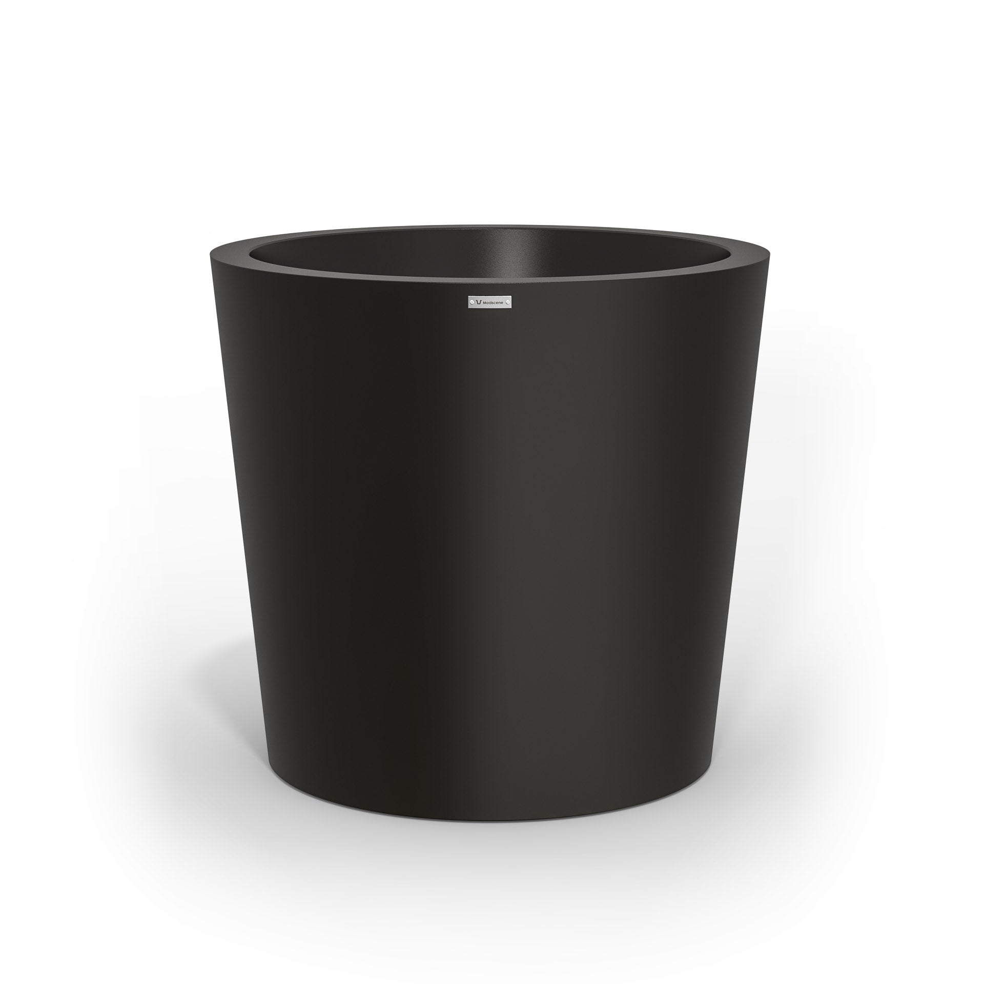 A large black pot planter made by Modscene New Zealand.