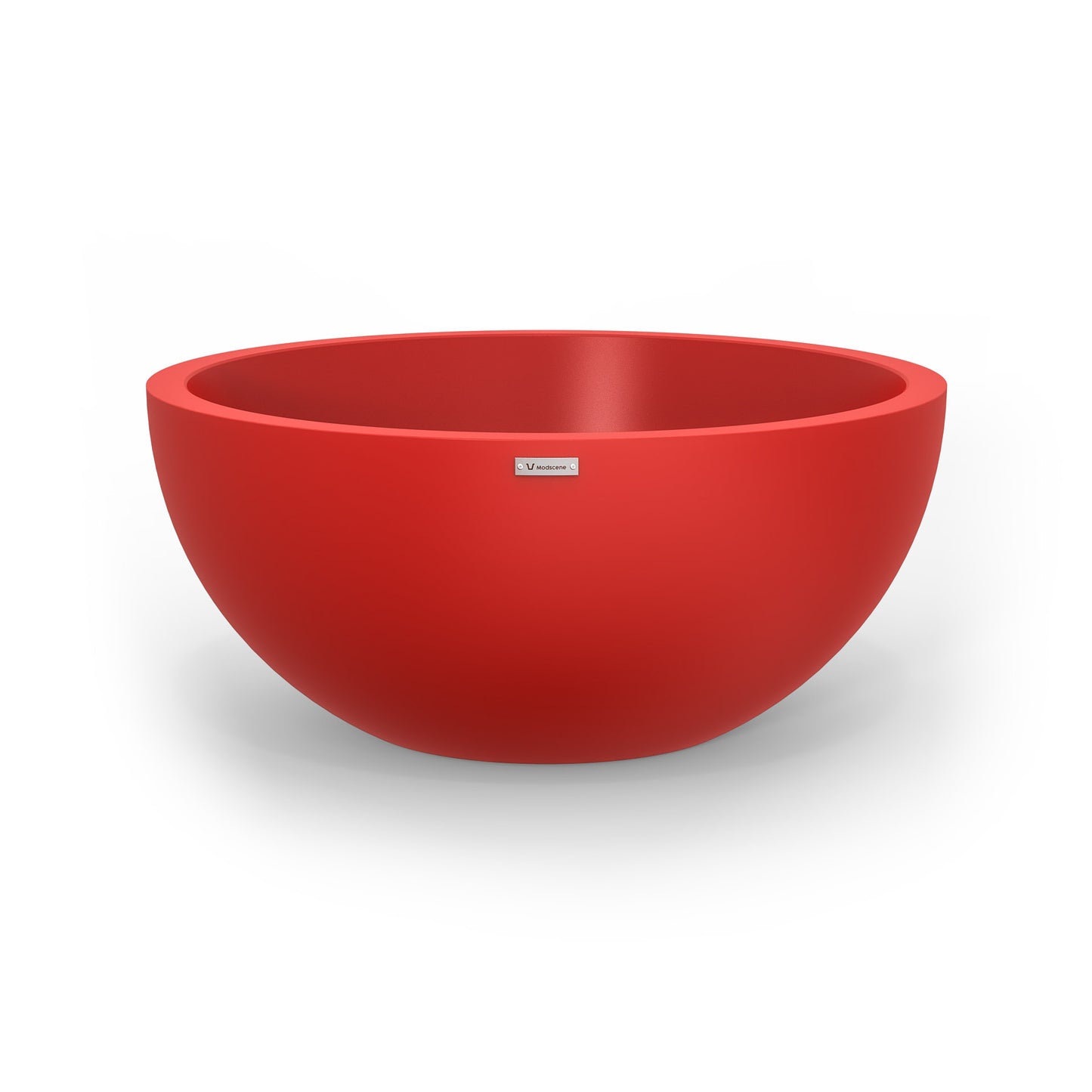 A large Modscene planter bowl in red. New Zealand made.