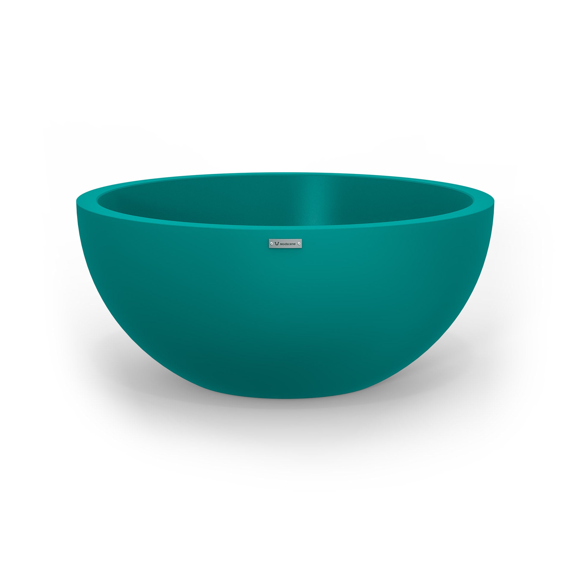 A large Modscene planter bowl in a teal colour. NZ made.