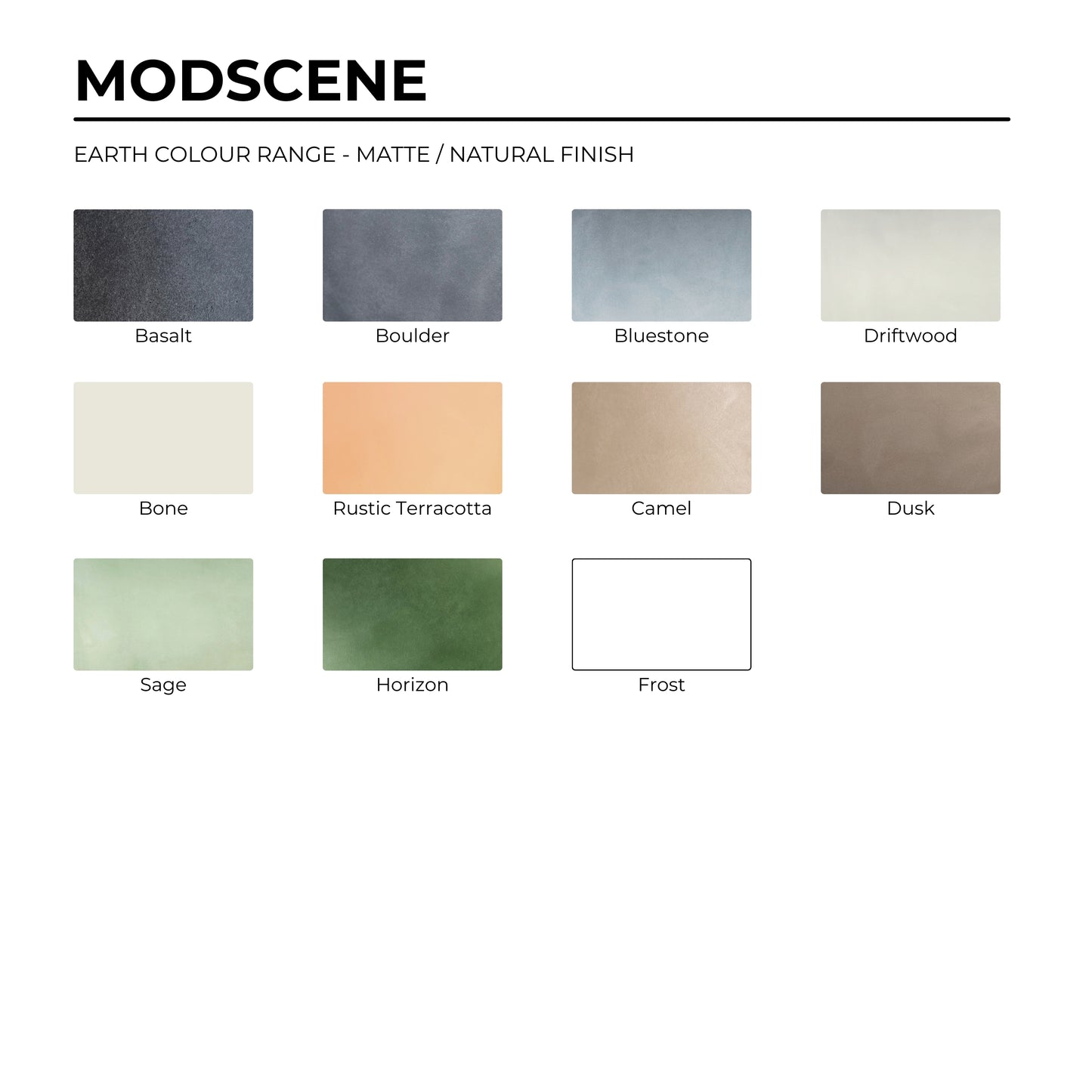 Modscene Colour Samples