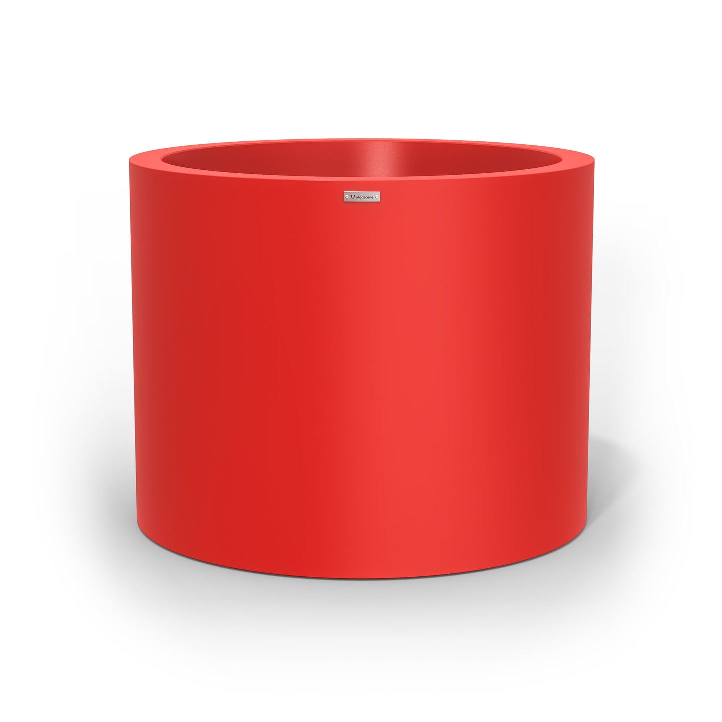 An extra large cylinder pot planter in red. Made by Modscene New Zealand.