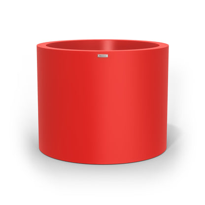 An extra large cylinder pot planter in red. Made by Modscene New Zealand.
