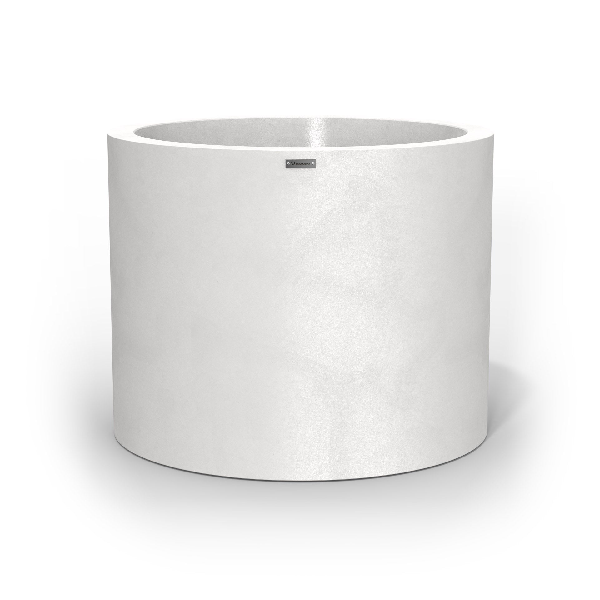 An extra large cylinder pot planter in a matte white colour. Made by Modscene NZ.
