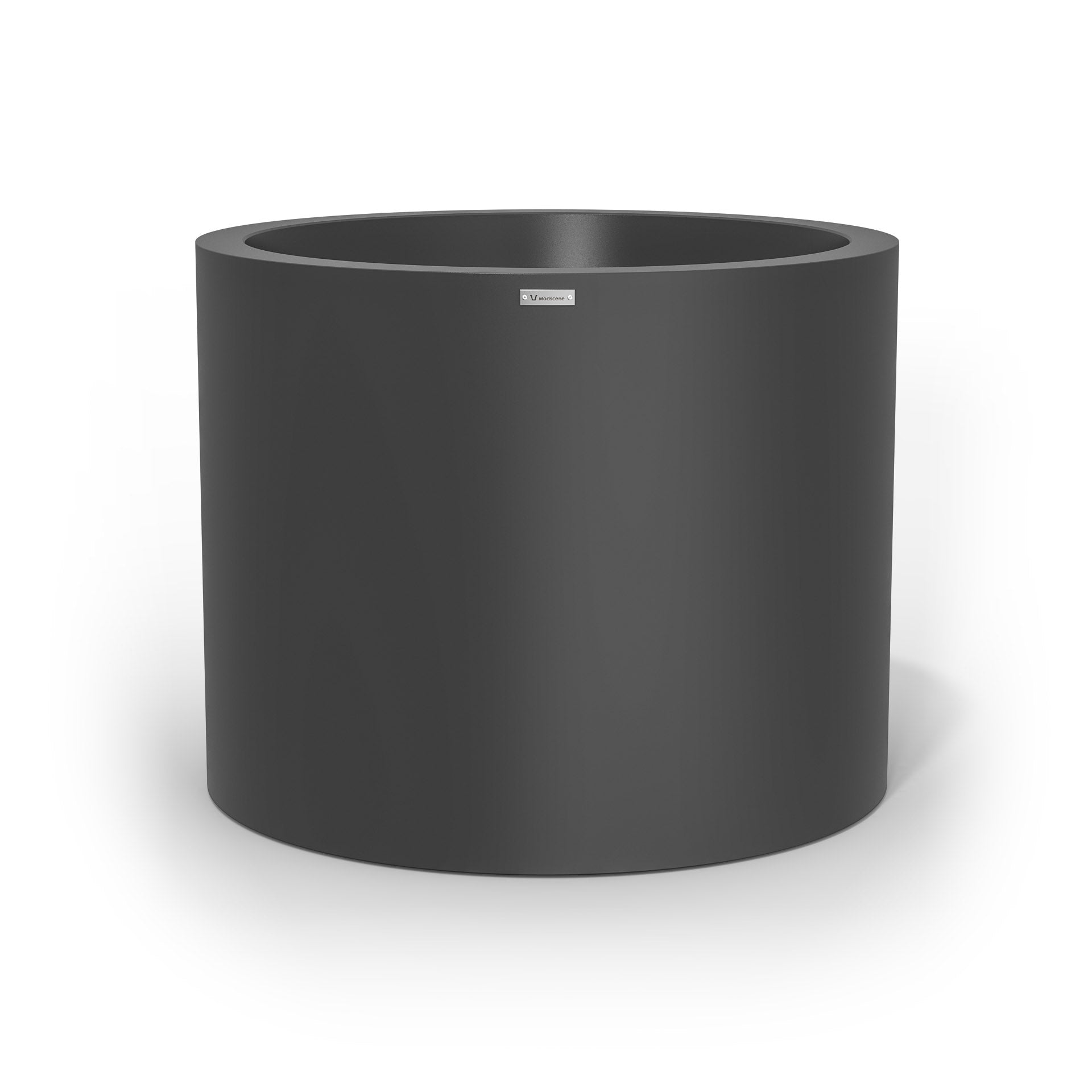 An extra large cylinder pot planter in a dark grey colour. Made by Modscene NZ.