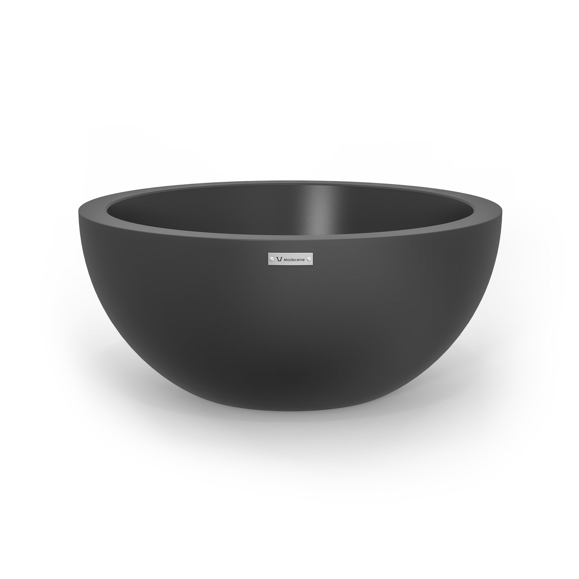 A medium Modscene planter bowl in dark grey. NZ made.
