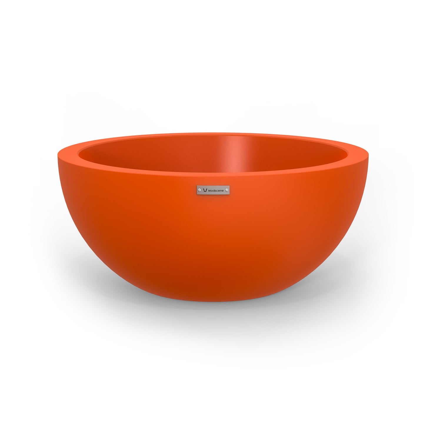 A medium Modscene planter bowl in orange. NZ made.