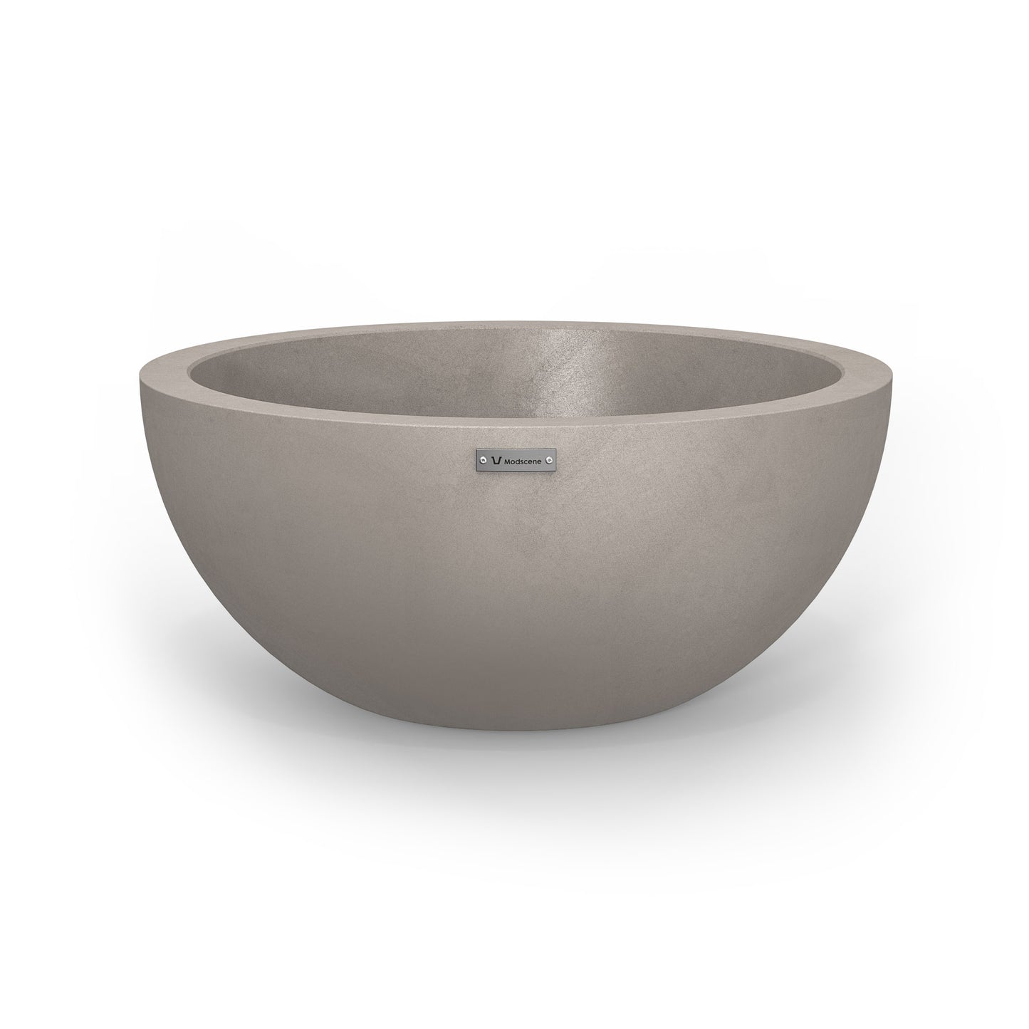 A medium Modscene planter bowl with a concrete look.