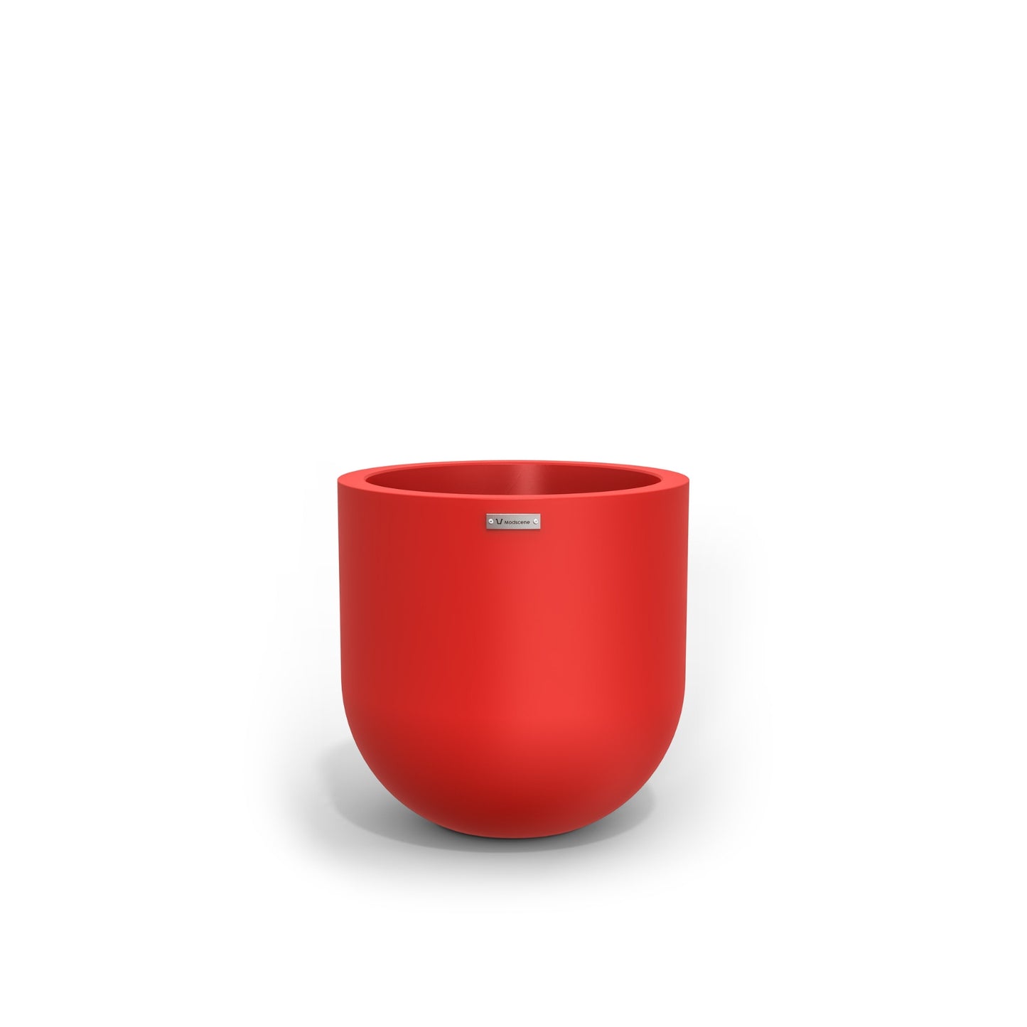 A modern style planter made by Modscene in red. New Zealand made pots.