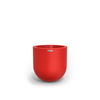 A modern style planter made by Modscene in red. New Zealand made pots.