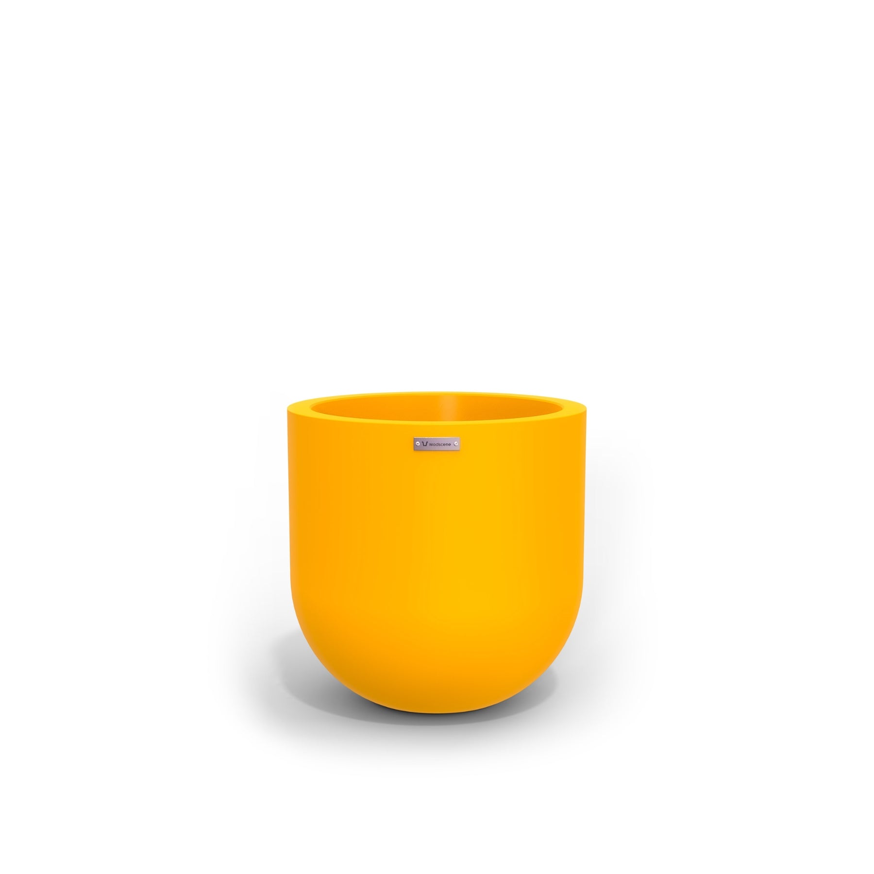 A modern style planter made by Modscene in yellow. New Zealand made pots.