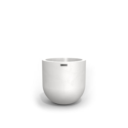 A small round pot made by Modscene in white. NZ made planters.