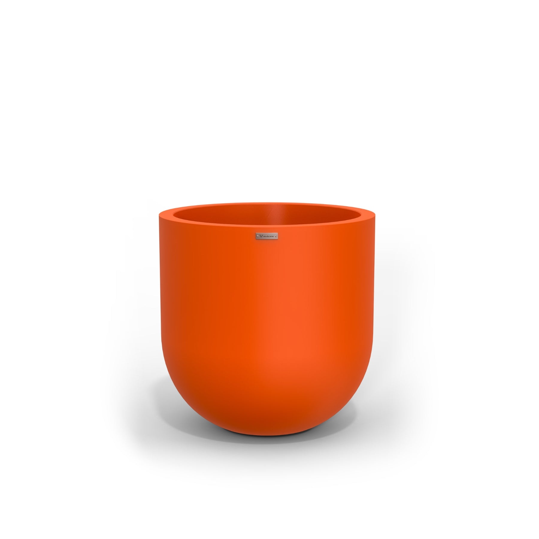 A modern style planter by Modscene in an orange colour. NZ made plant pots.