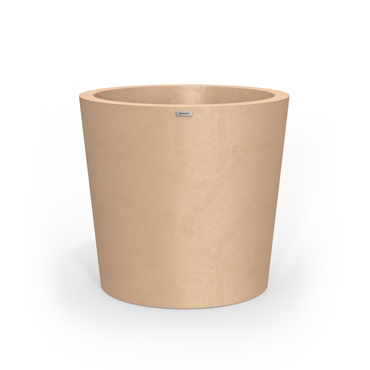 Beige planter pot on a white background