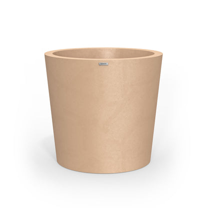 Beige planter pot on a white background