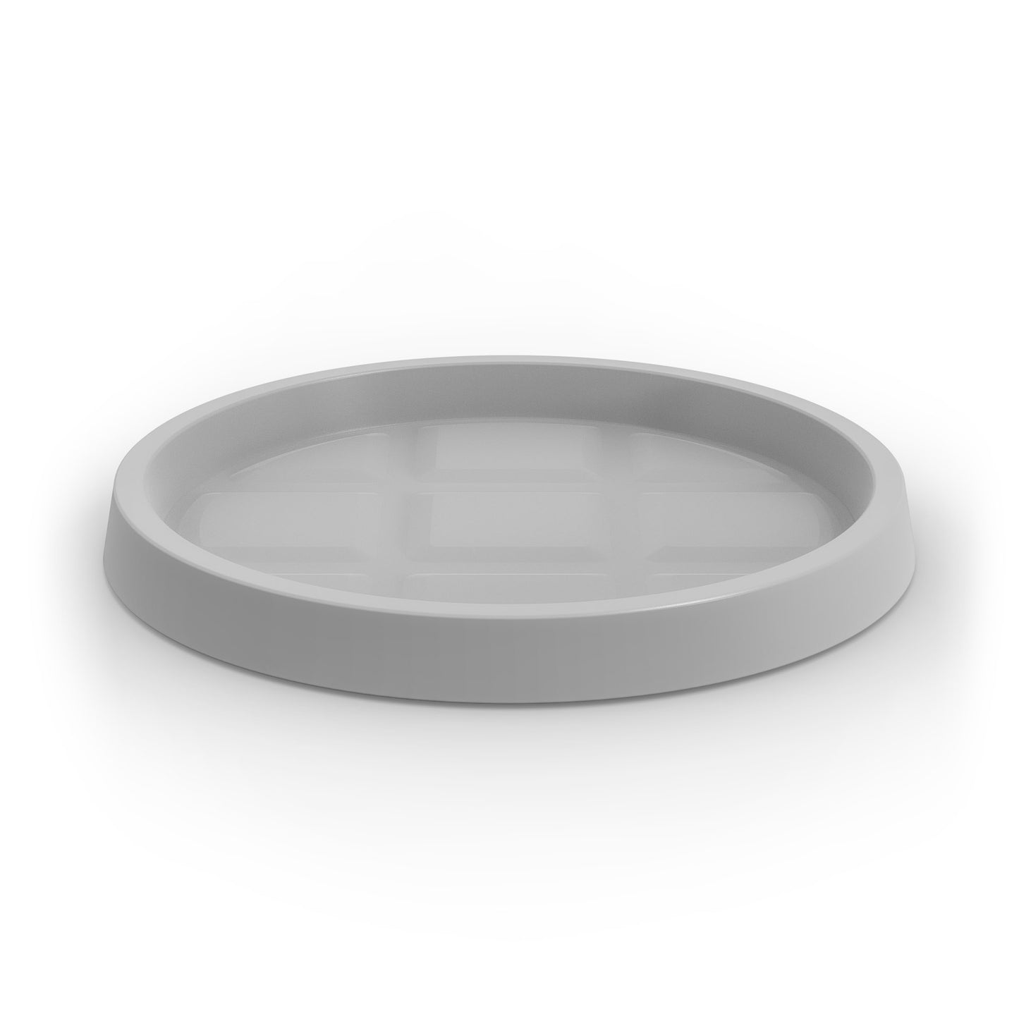 A light grey saucer for Modscene planters. New Zealand made.