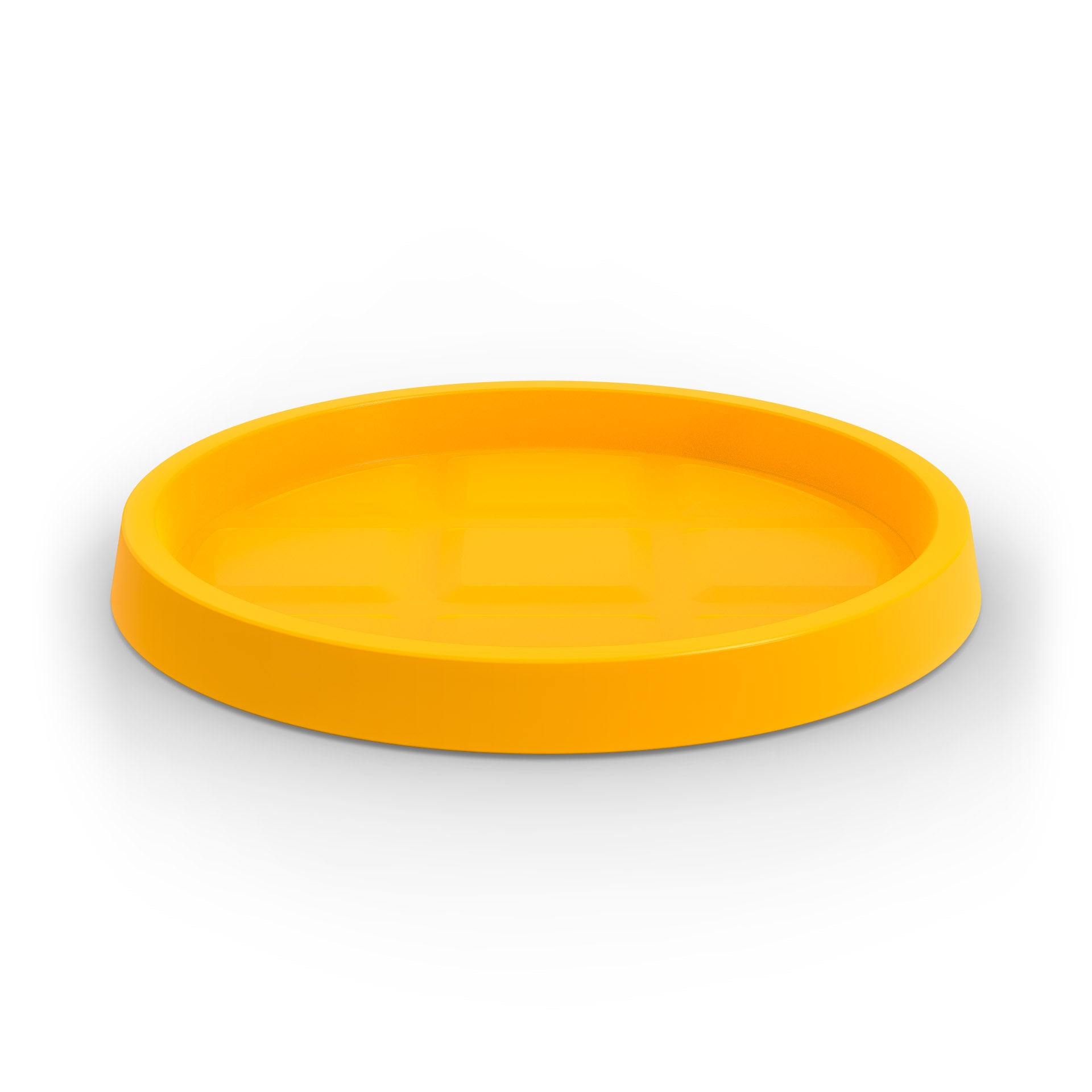 A yellow saucer for Modscene planters. NZ made.