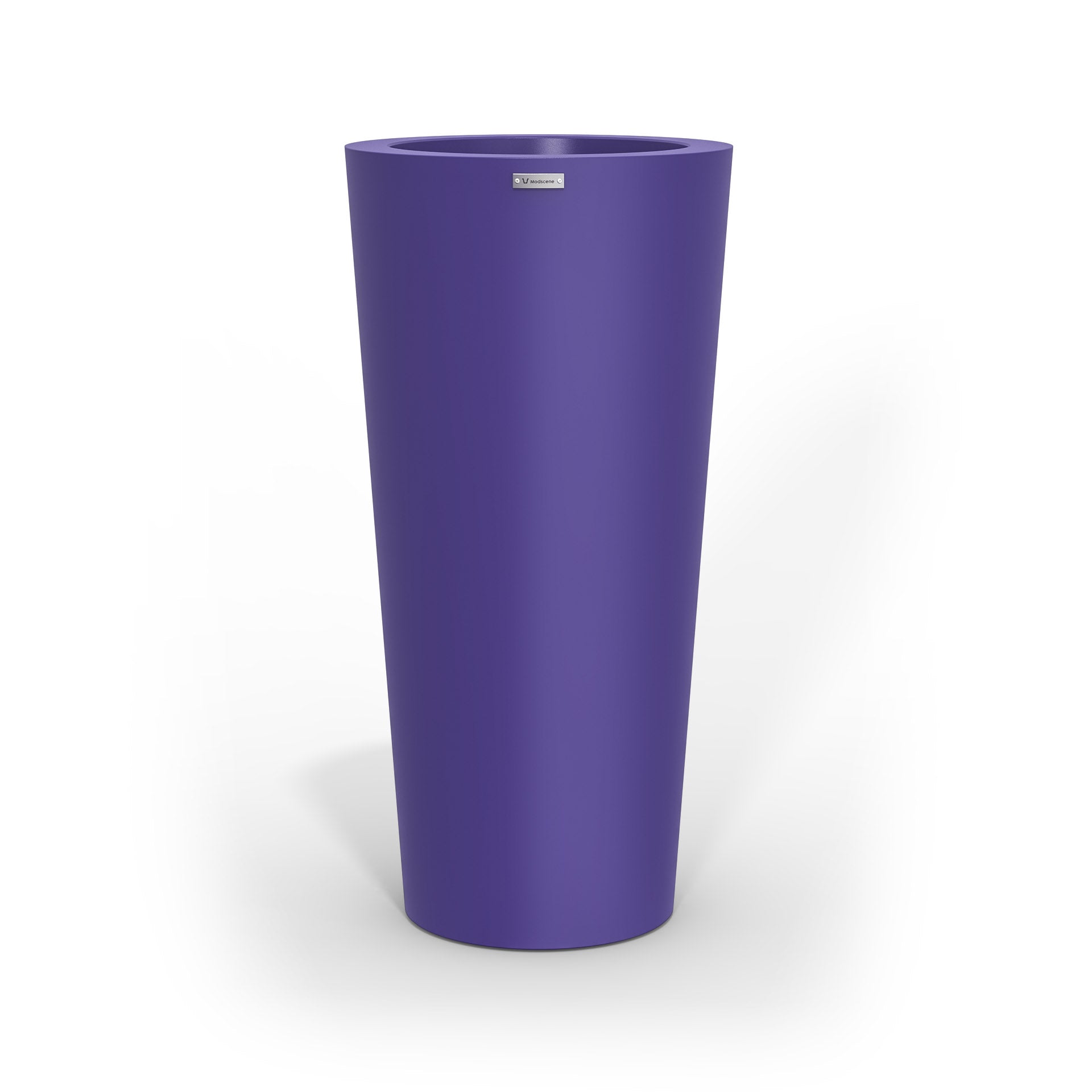 A tall purple planter pot made by Modscene New Zealand.