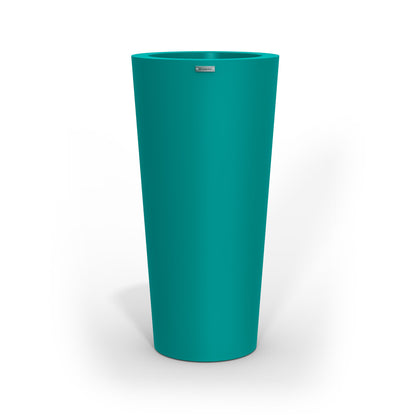 A tall Modscene planter pot in teal. Made in New Zealand.
