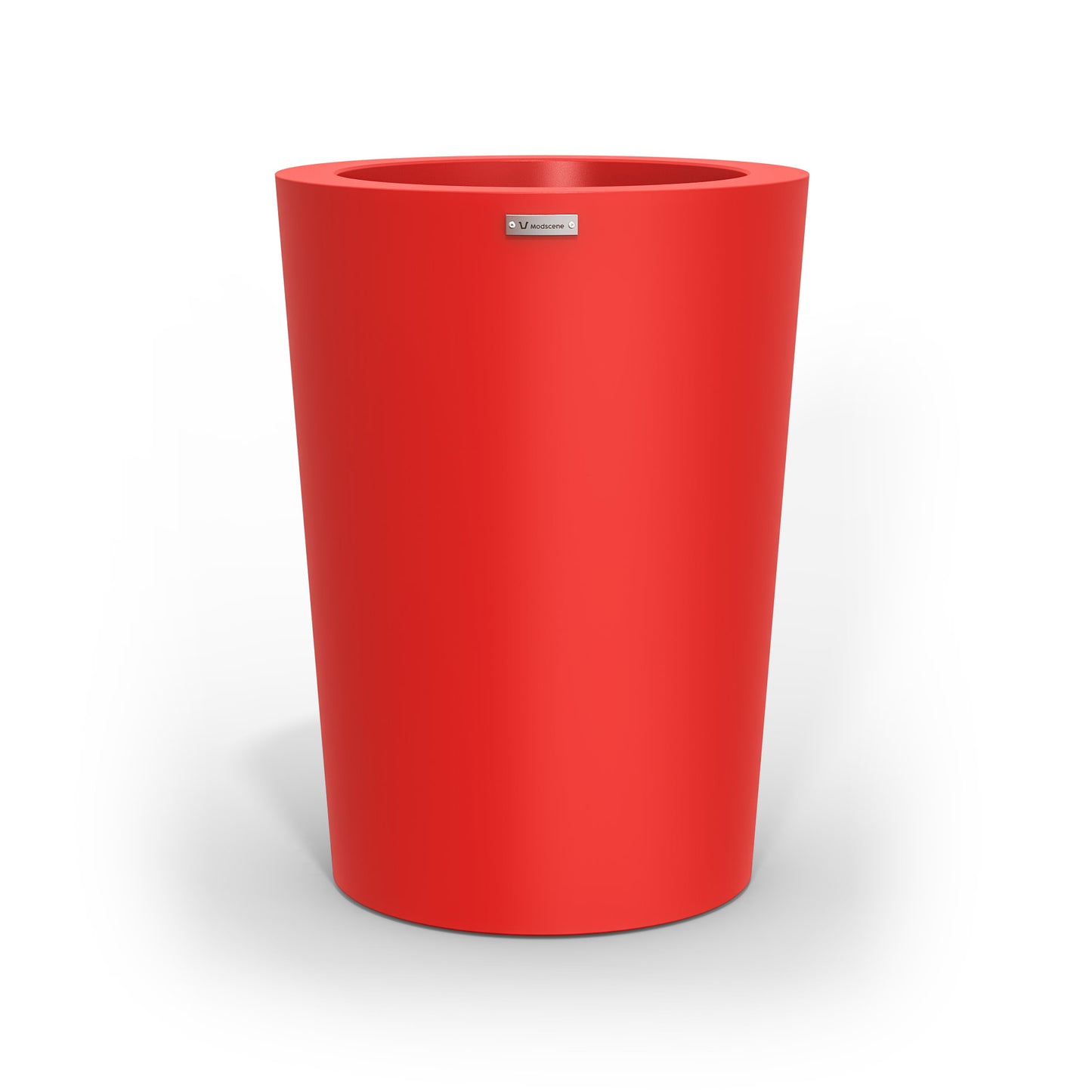 A modern style planter pot in red. Made by Modscene New Zealand.