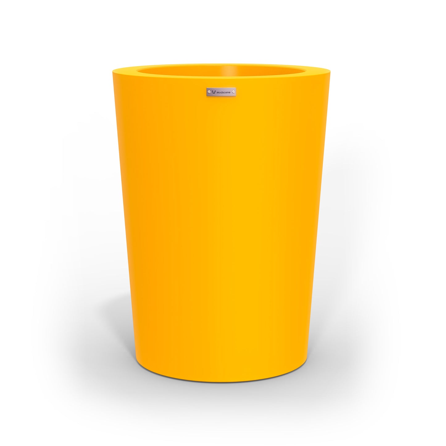 A modern style planter pot in yellow. Made by Modscene NZ.