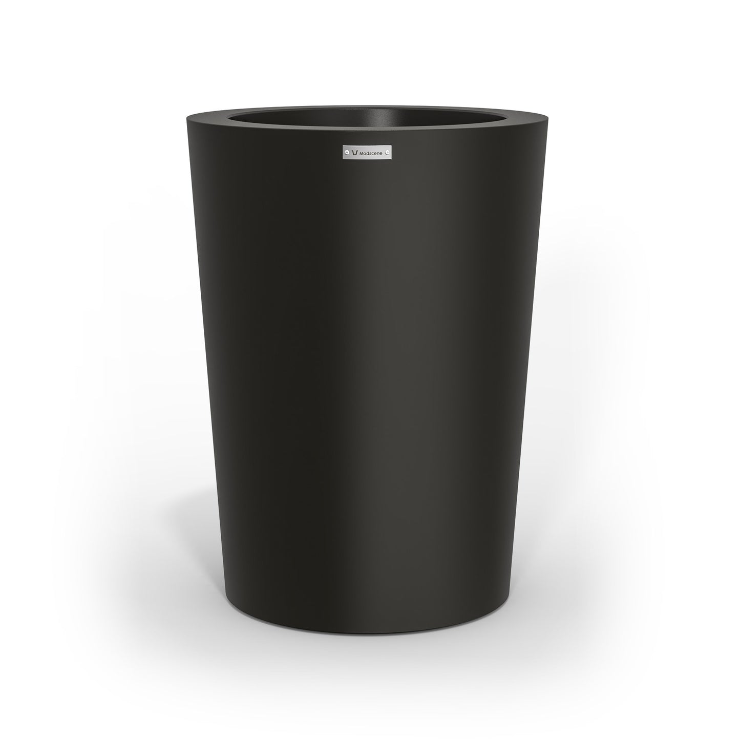 A modern style planter pot in black. Made by Modscene NZ.
