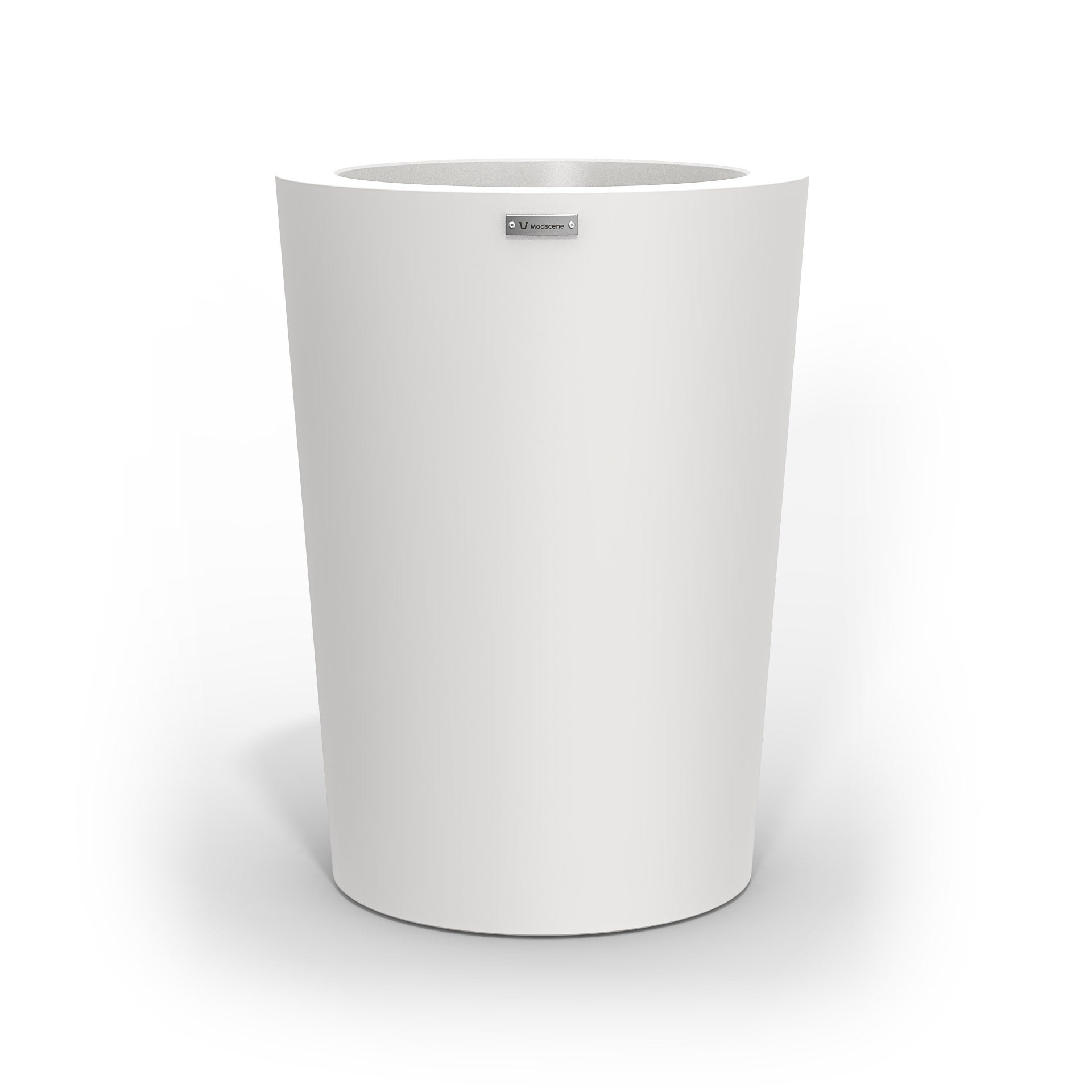 A modern style planter pot in white. Made by Modscene NZ.