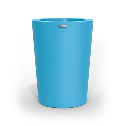 A modern style planter pot in blue. Made by Modscene NZ.