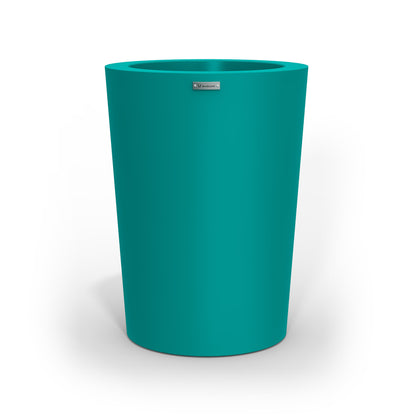 A modern style planter pot in a teal colour. Made by Modscene New Zealand.
